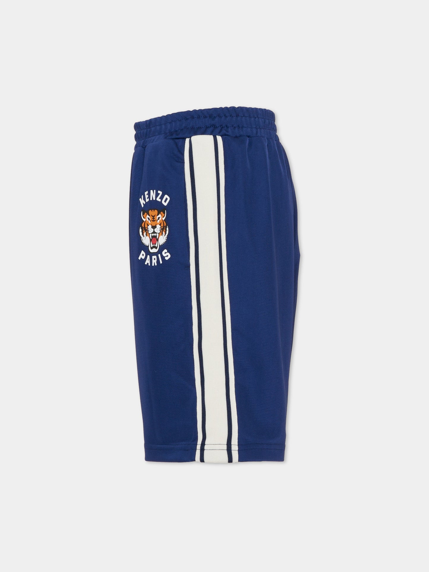 Shorts blu per bambini con Lucky Tiger,Kenzo Kids,K61695 84N