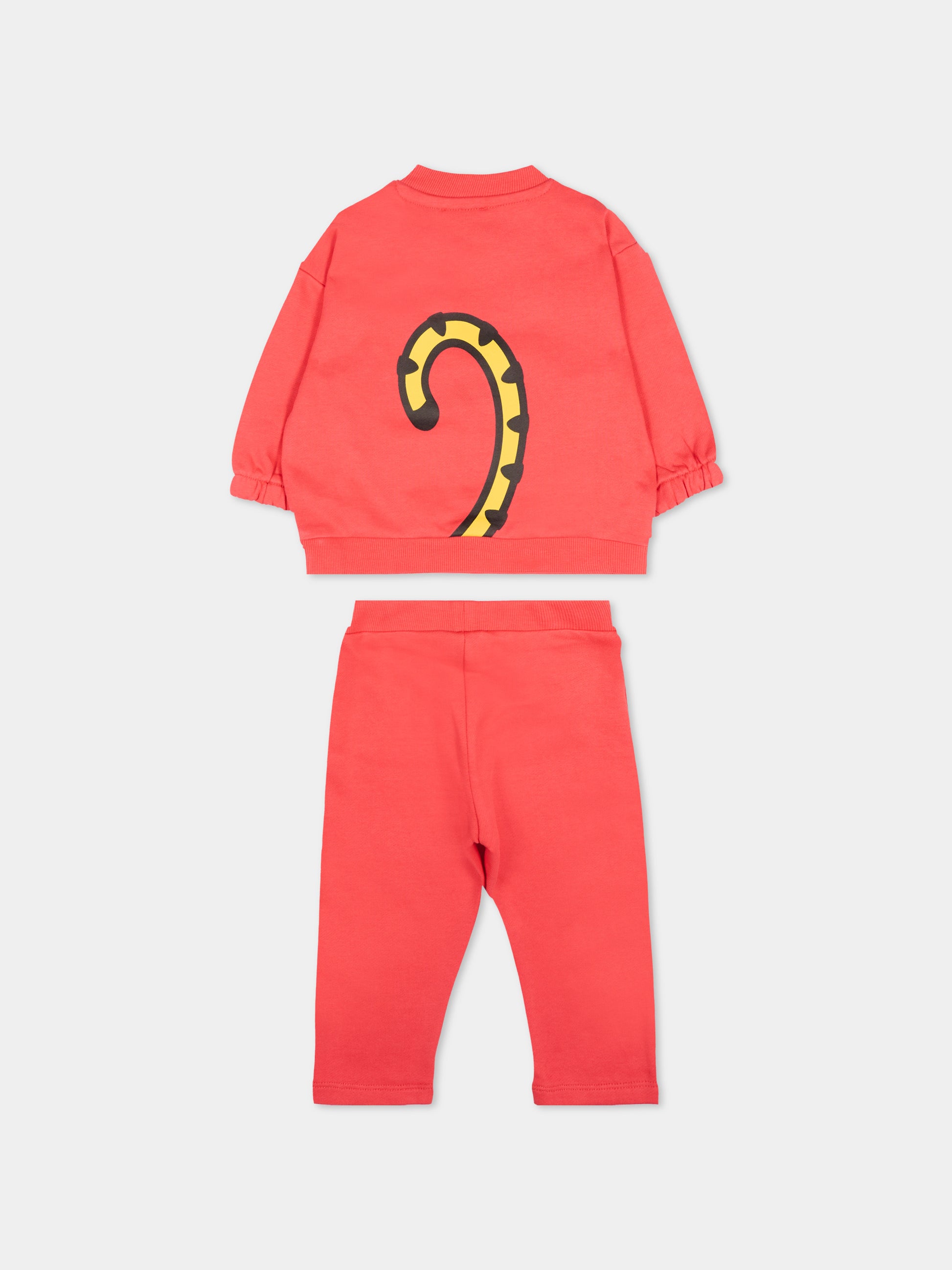 Completo sportivo rosso per neonati con logo Tiger,Kenzo Kids,K61726 976