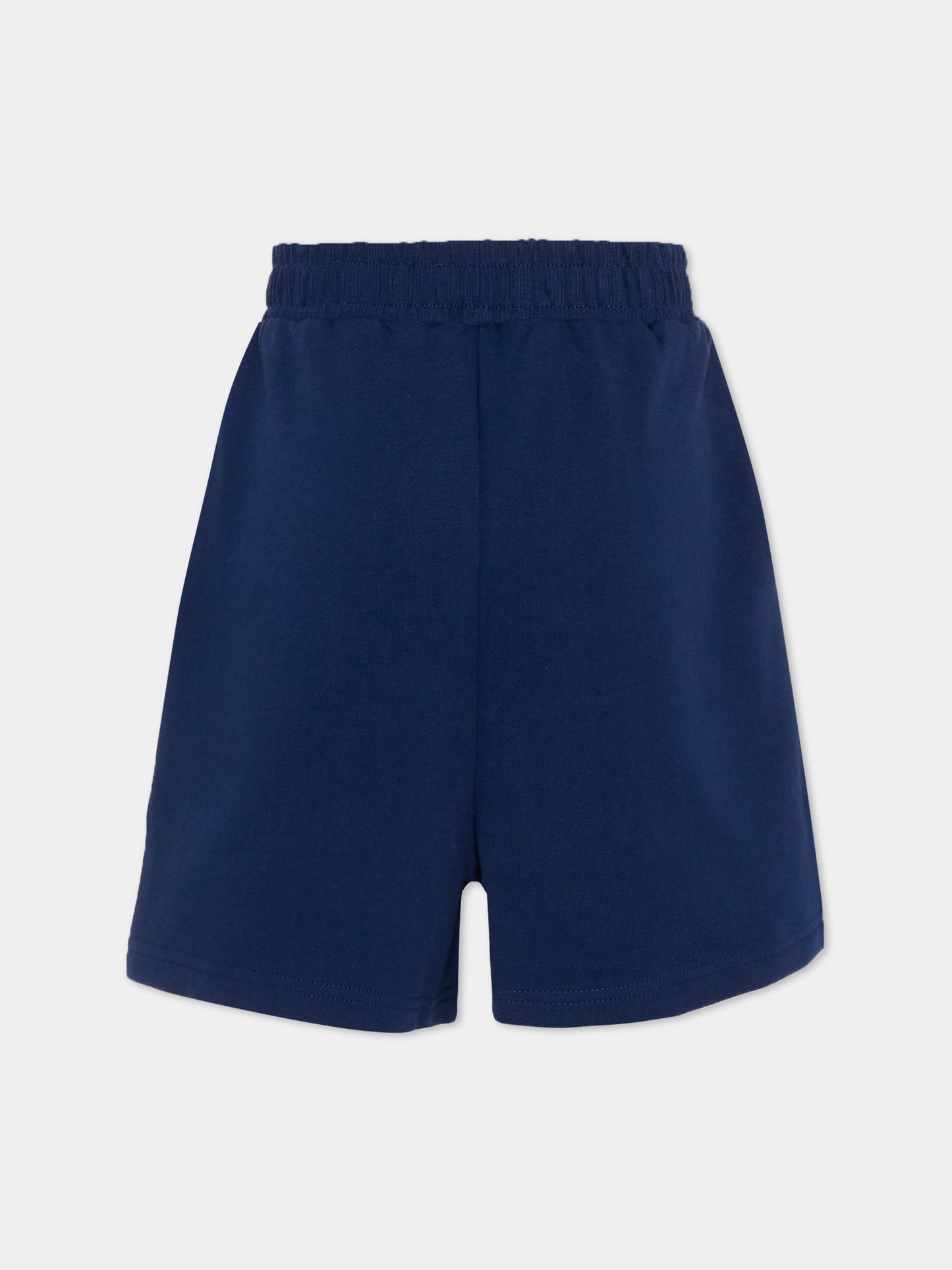 Shorts sportivi blu per bambina con fiore Boke,Kenzo Kids,K61797 84N