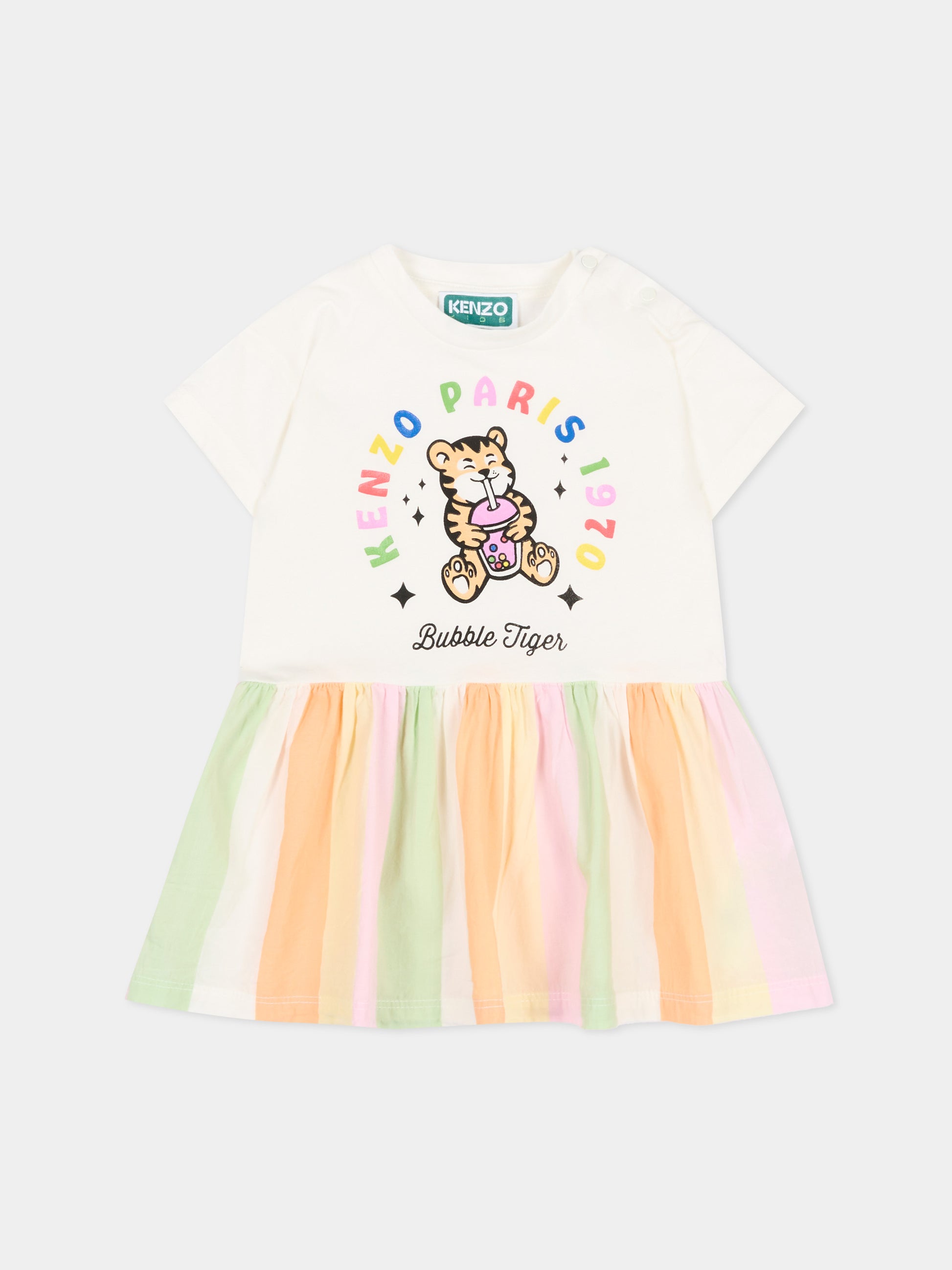 Vestito multicolor Bubble Tiger per neonata,Kenzo Kids,K61819 S51