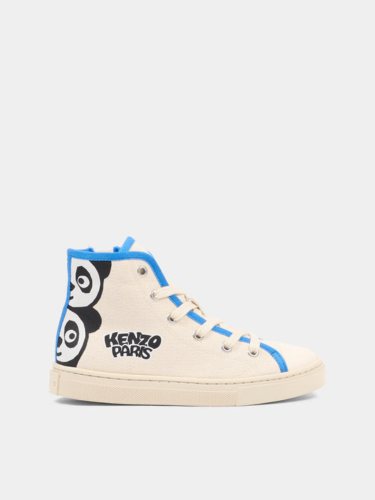 Sneakers beige per bambini con logo,Kenzo Kids,K61821 208