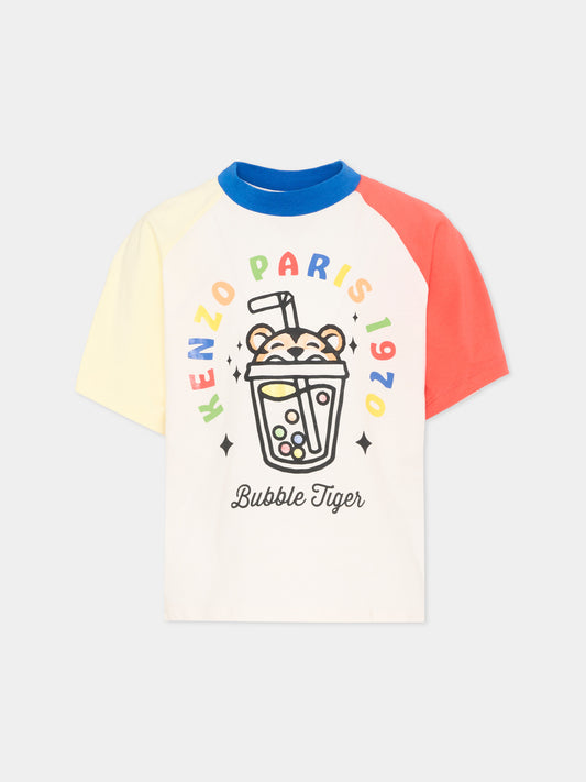 T-shirt multicolor Bubble Tiger per bambini,Kenzo Kids,K61852 117