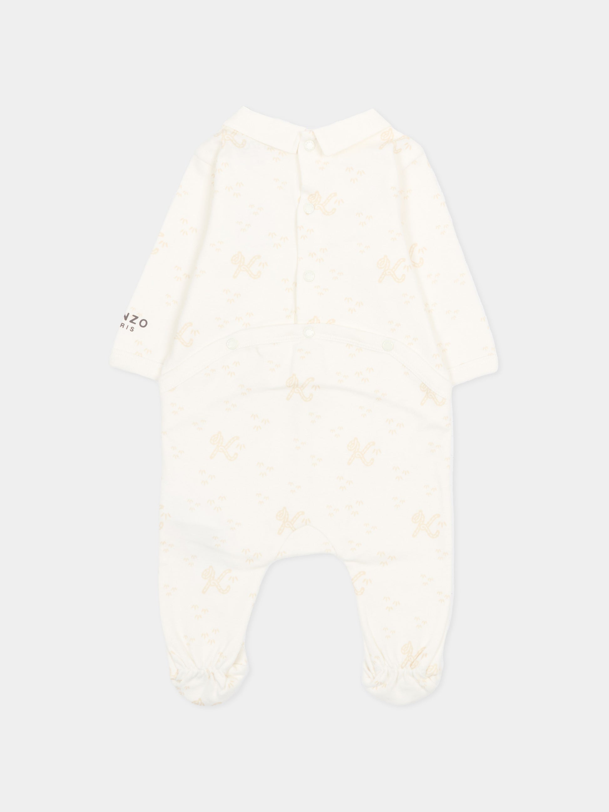 Set tutina avorio per neonati con logo,Kenzo Kids,K61857 117