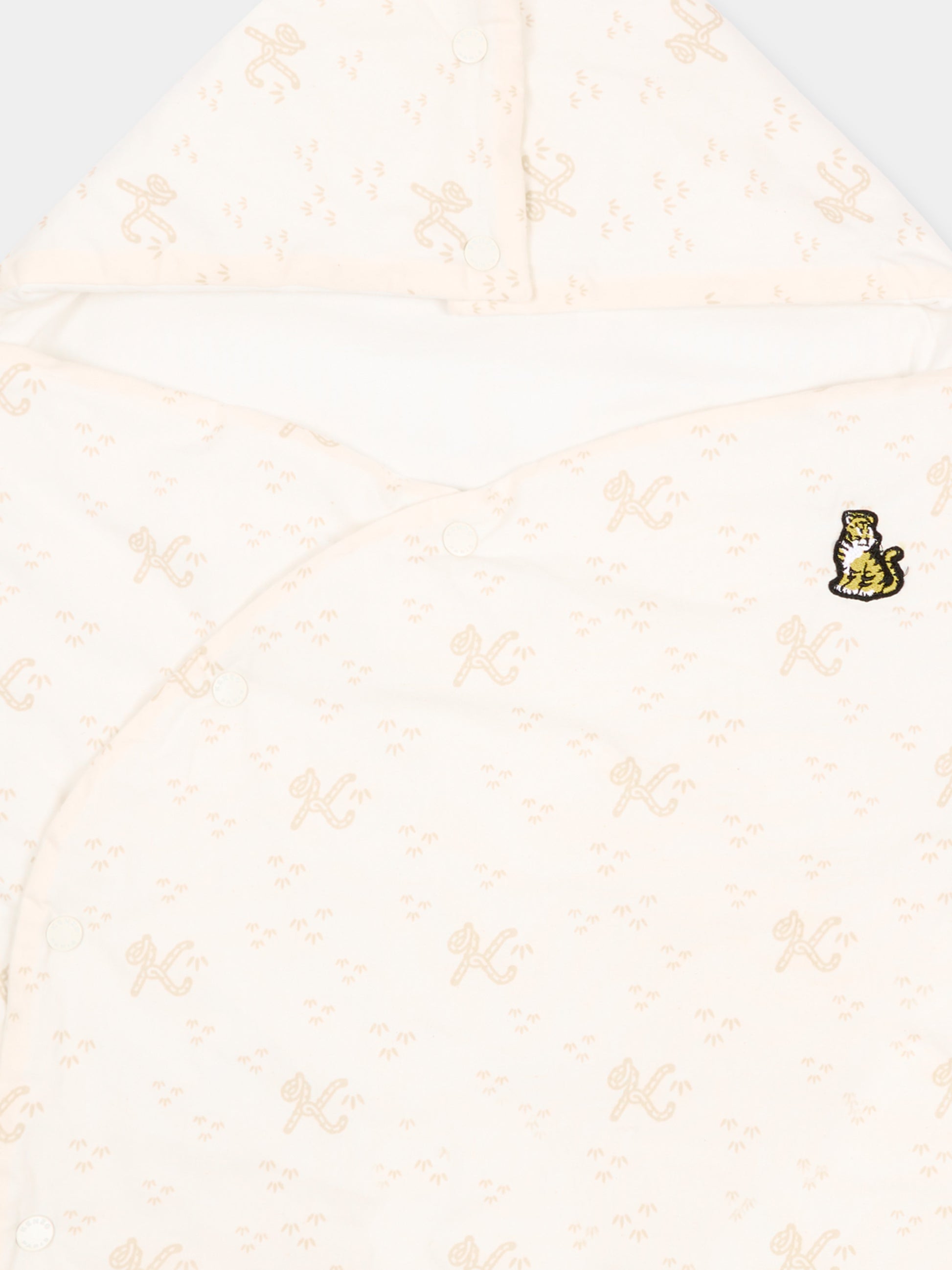 Sacco nanna avorio per neonati con logo tigre,Kenzo Kids,K61859 117