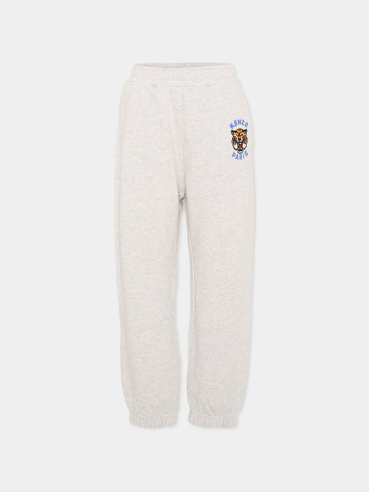 Pantaloni sportivi grigi per bambini logo Tiger,Kenzo Kids,K61863 A16