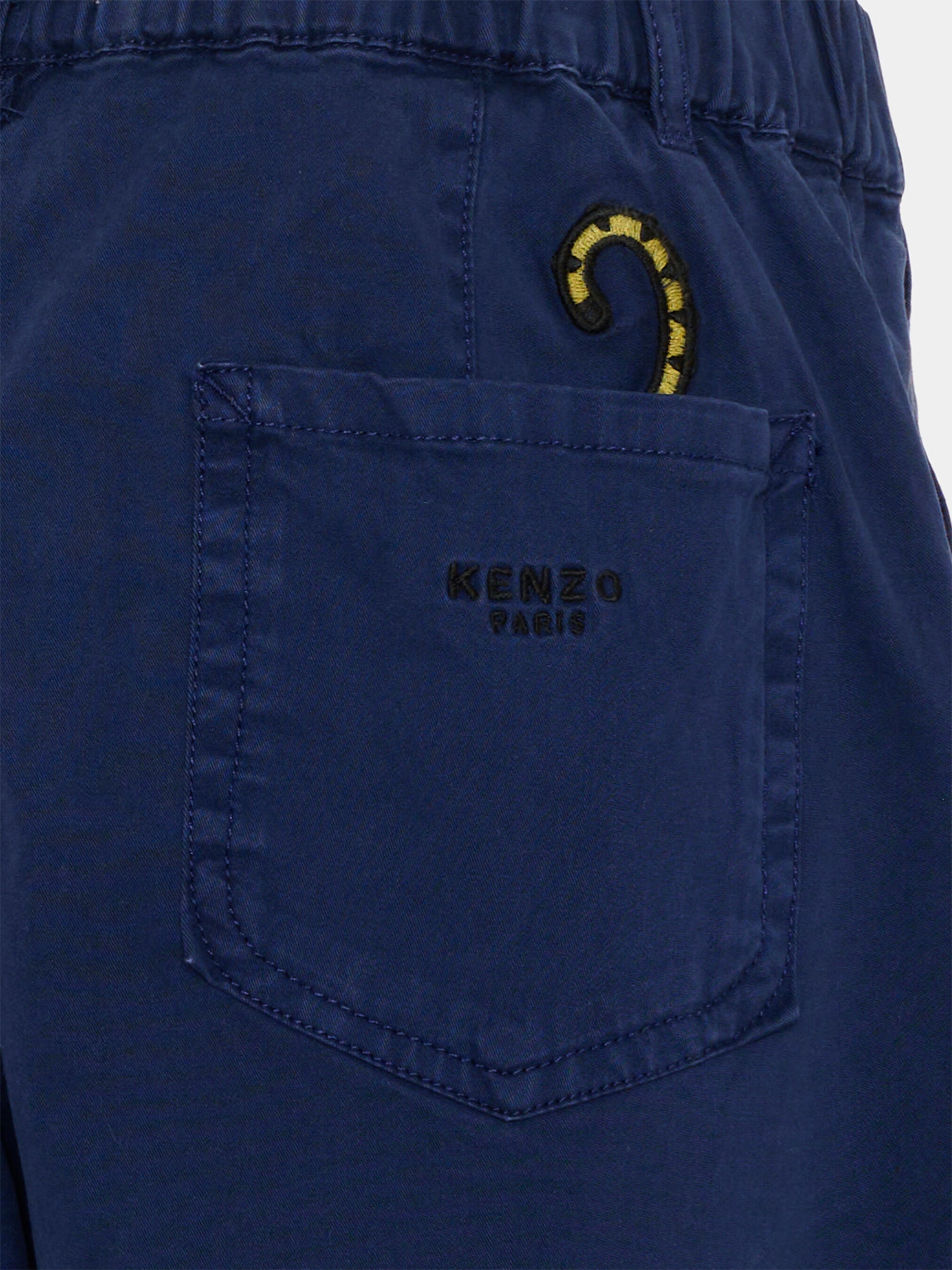 Pantalone blu Kotora per bambino con patch,Kenzo Kids,K61878 84N