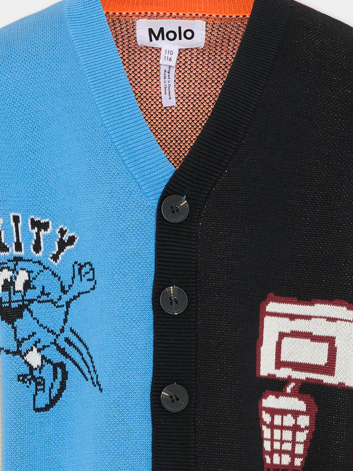 Cardigan Burt multicolor per bambino con motivo basket,Molo,1S26K301 9864