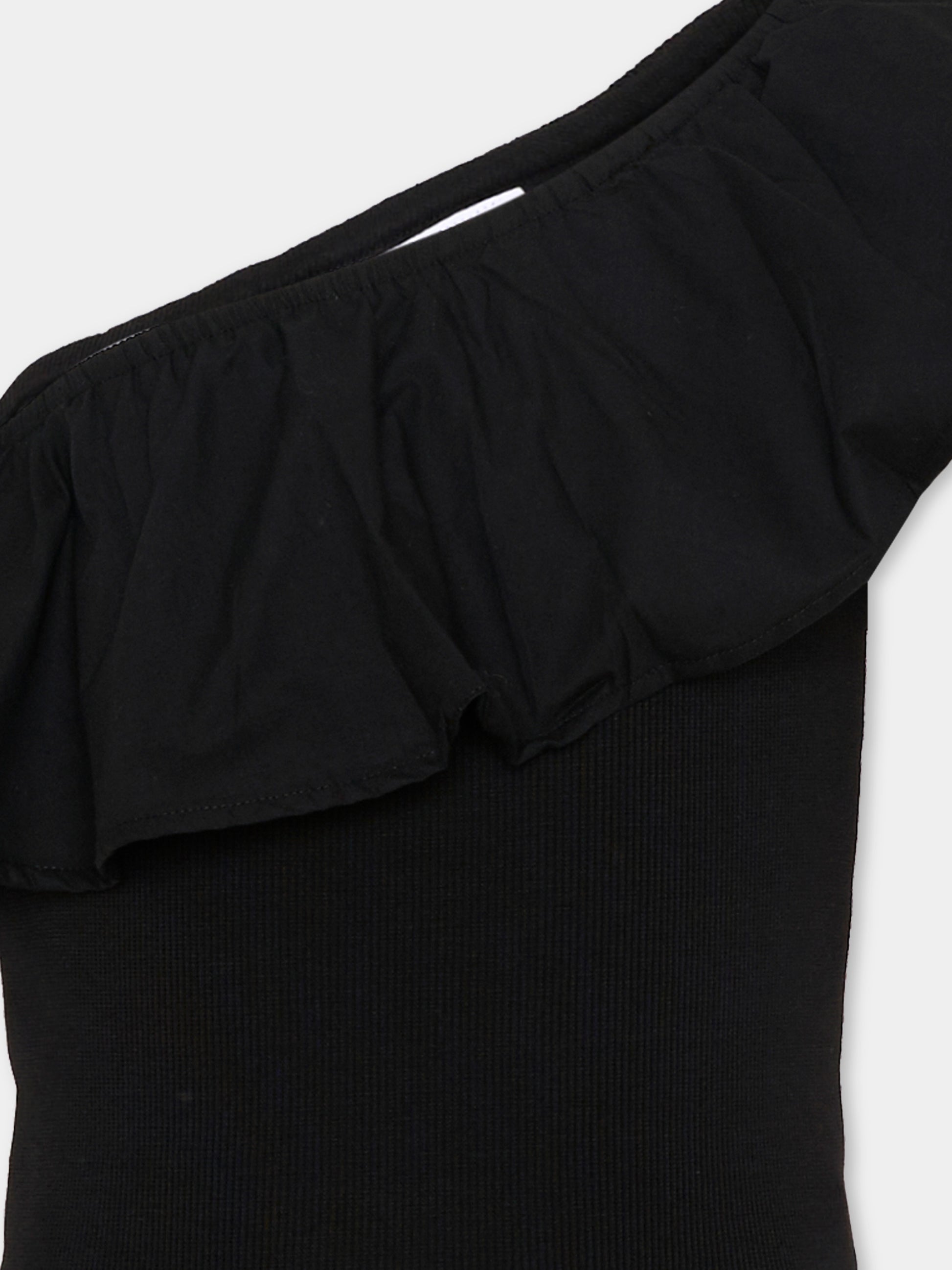 Top nero per bambina con volant,Molo,2S26A102 0099