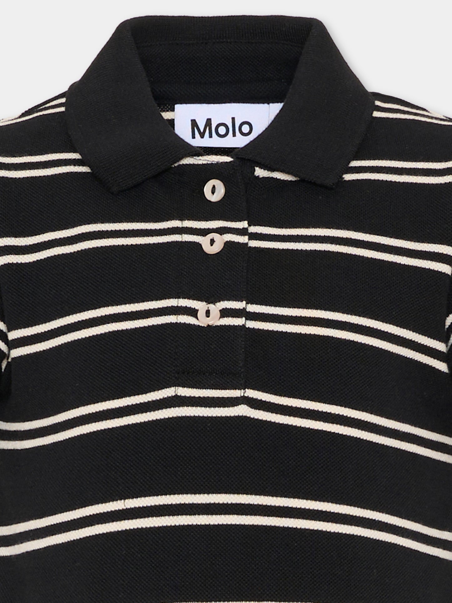 Polo crop Raki nera per bambina,Molo,2S26A221 9495