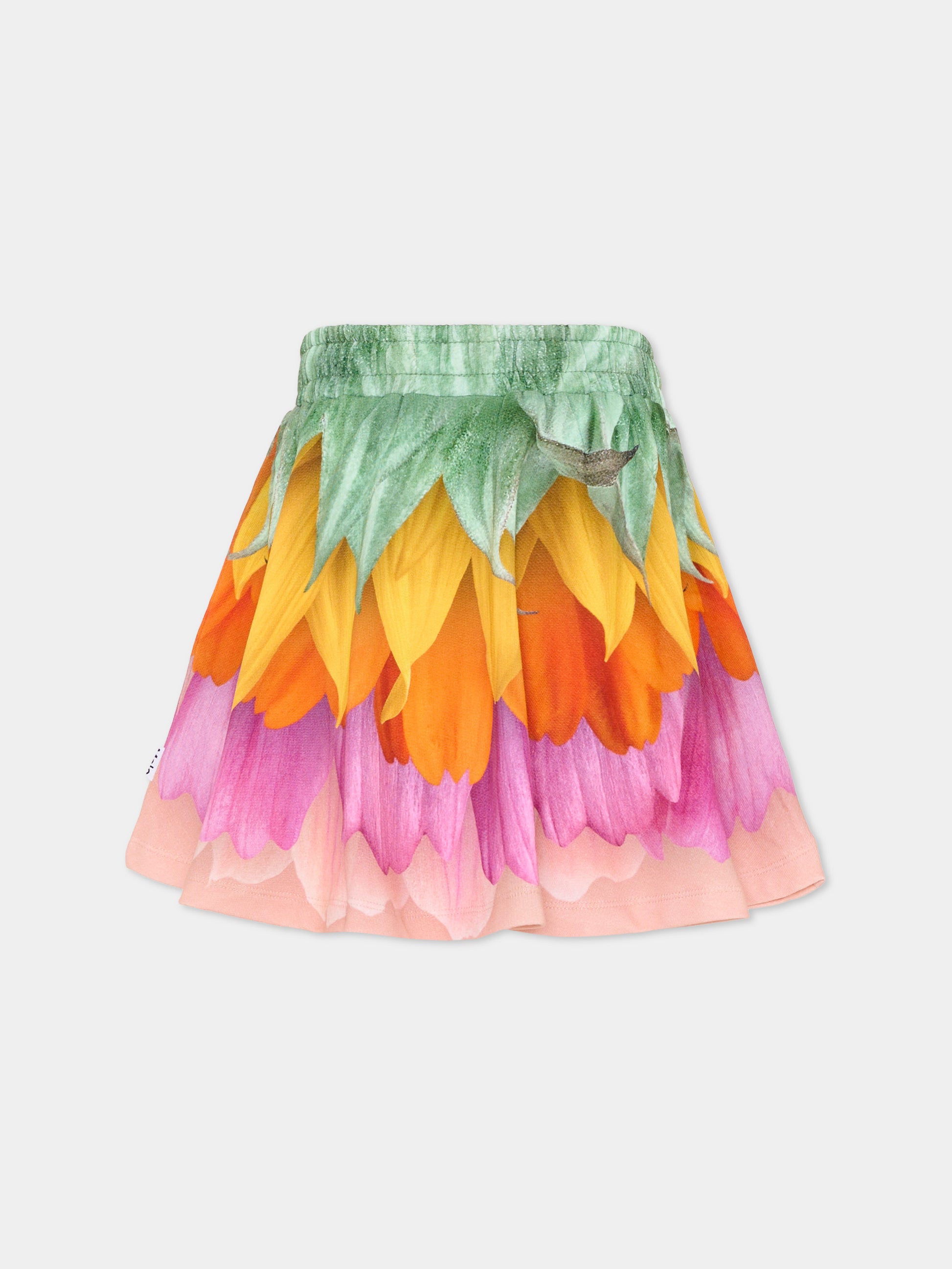 Gonna Barbera multicolor per bambina con petali,Molo,2S26D107 9823