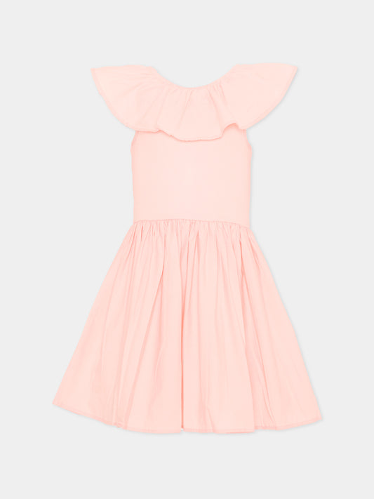 Vestito rosa per bambina con volant,Molo,2S26E105 5650