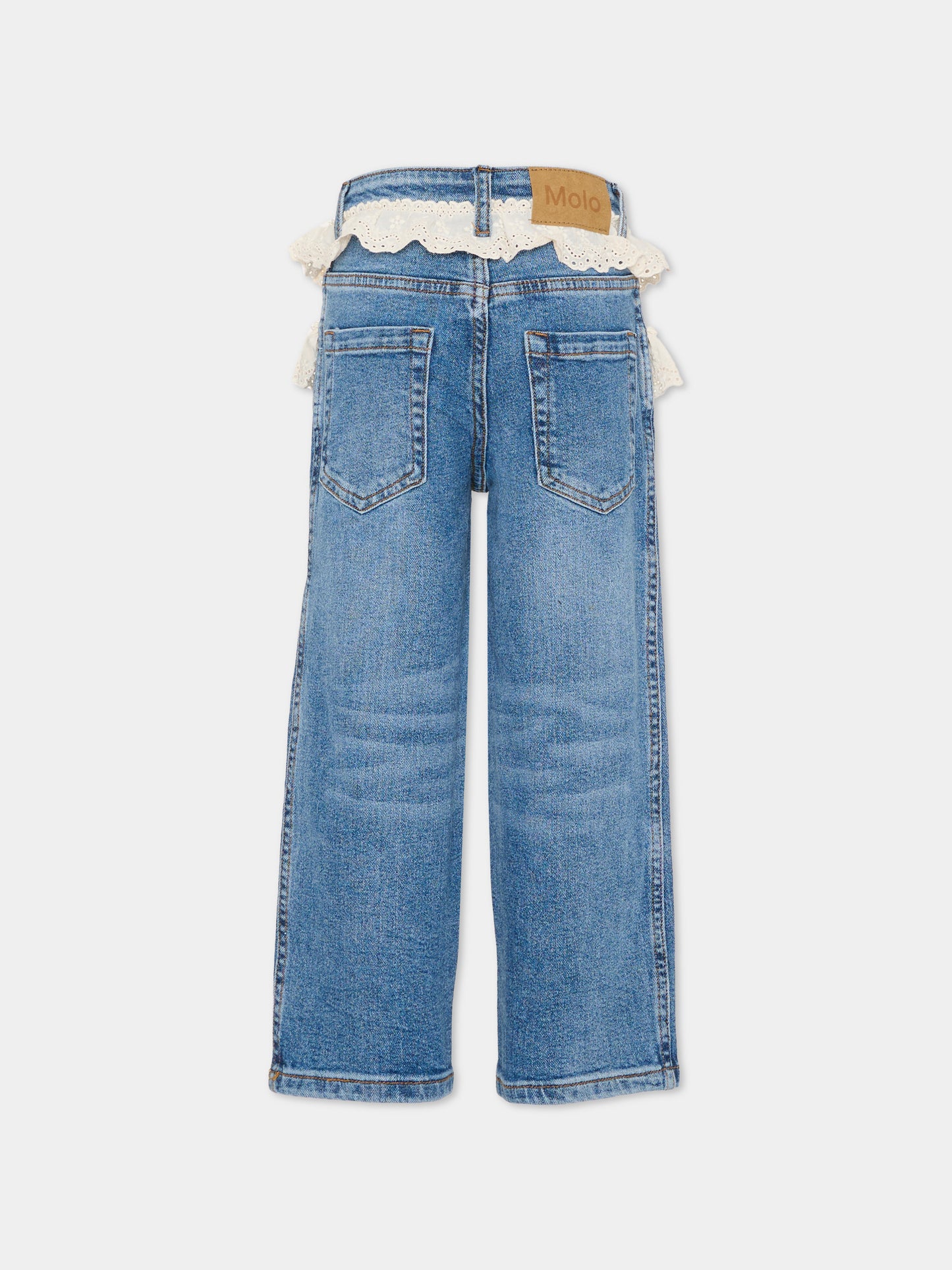 Jeans Aiden denim per bambina con pizzo,Molo,2S26I110 9478