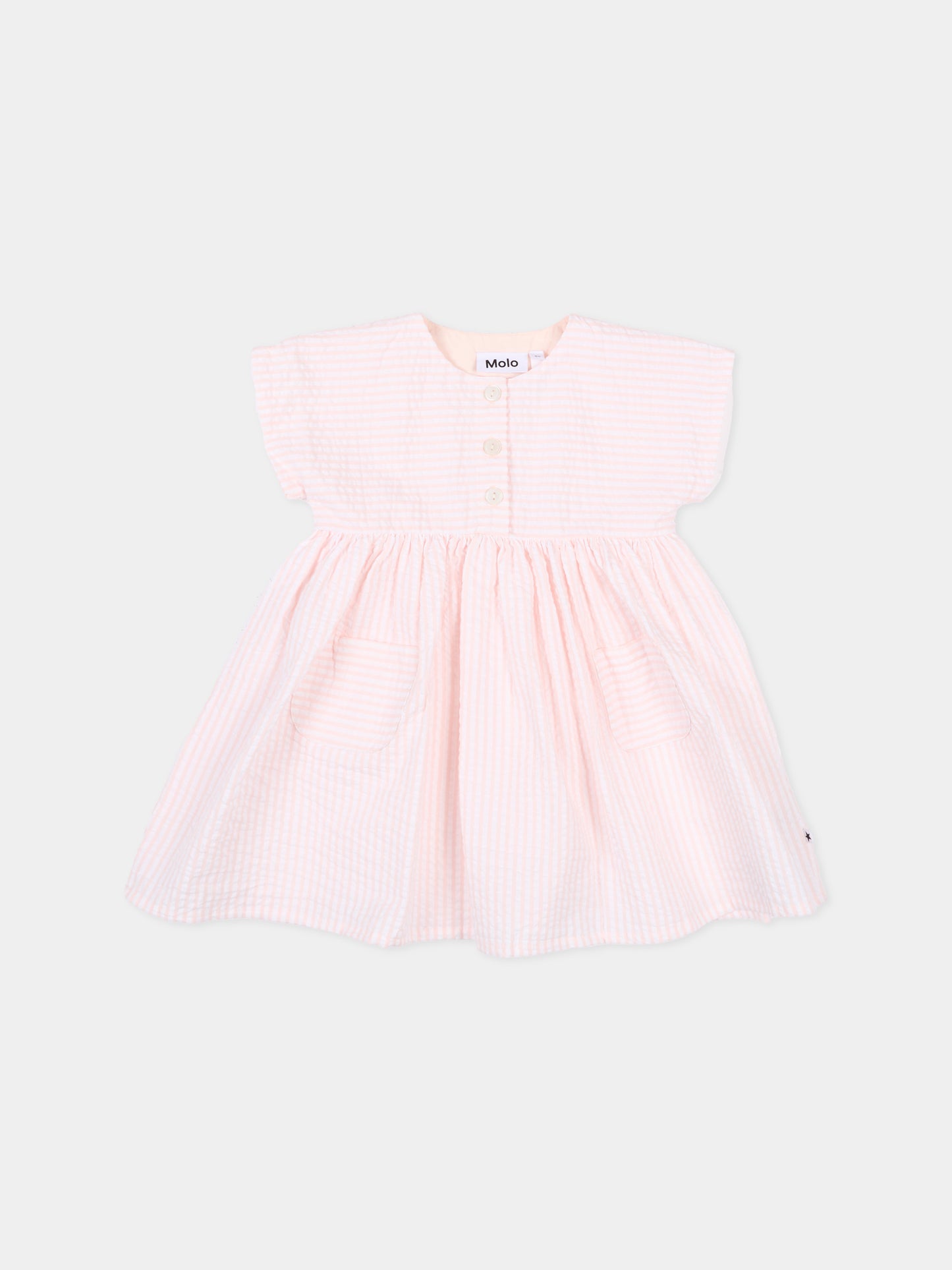 Vestito rosa Carlotta per neonata a righe,Molo,4S26E106 9573