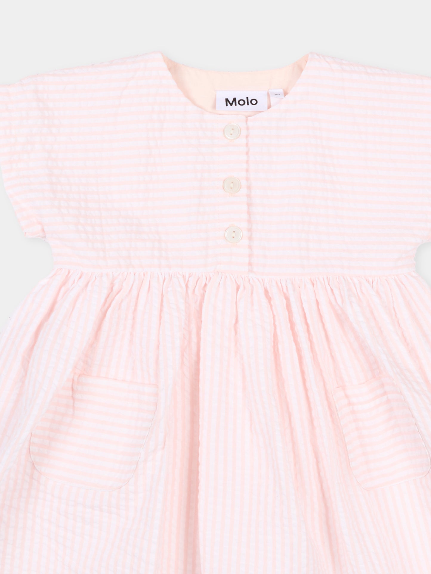 Vestito rosa Carlotta per neonata a righe,Molo,4S26E106 9573