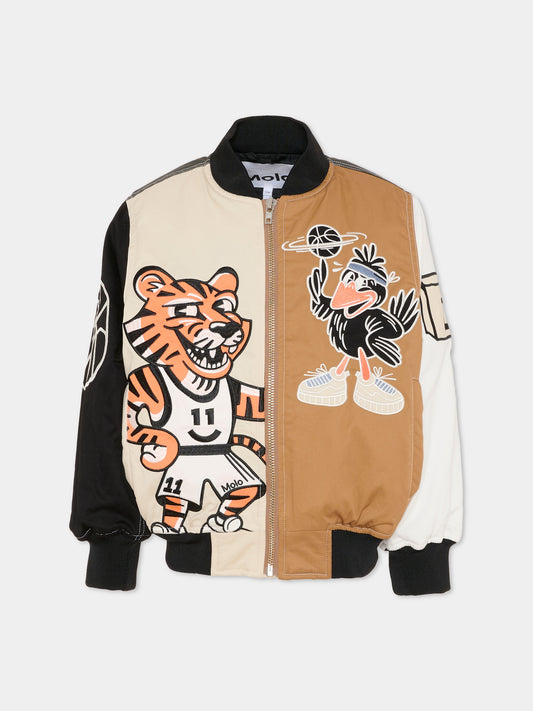 Bomber Hedley multicolor per bambino con mascott del basket,Molo,5S26M402 9864