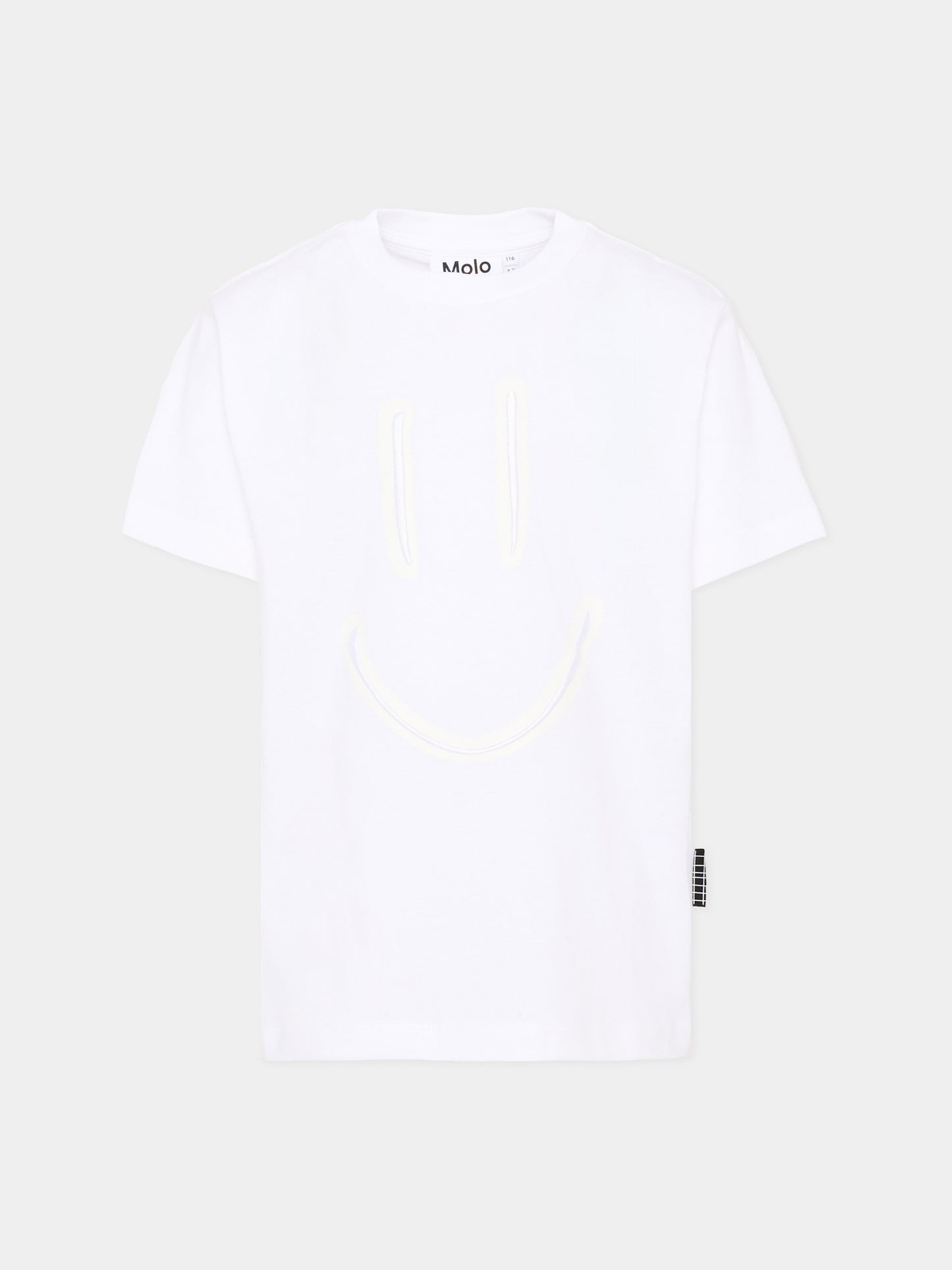 T-shirt bianca Riley per bambini con smile,Molo,6S26A202 9837