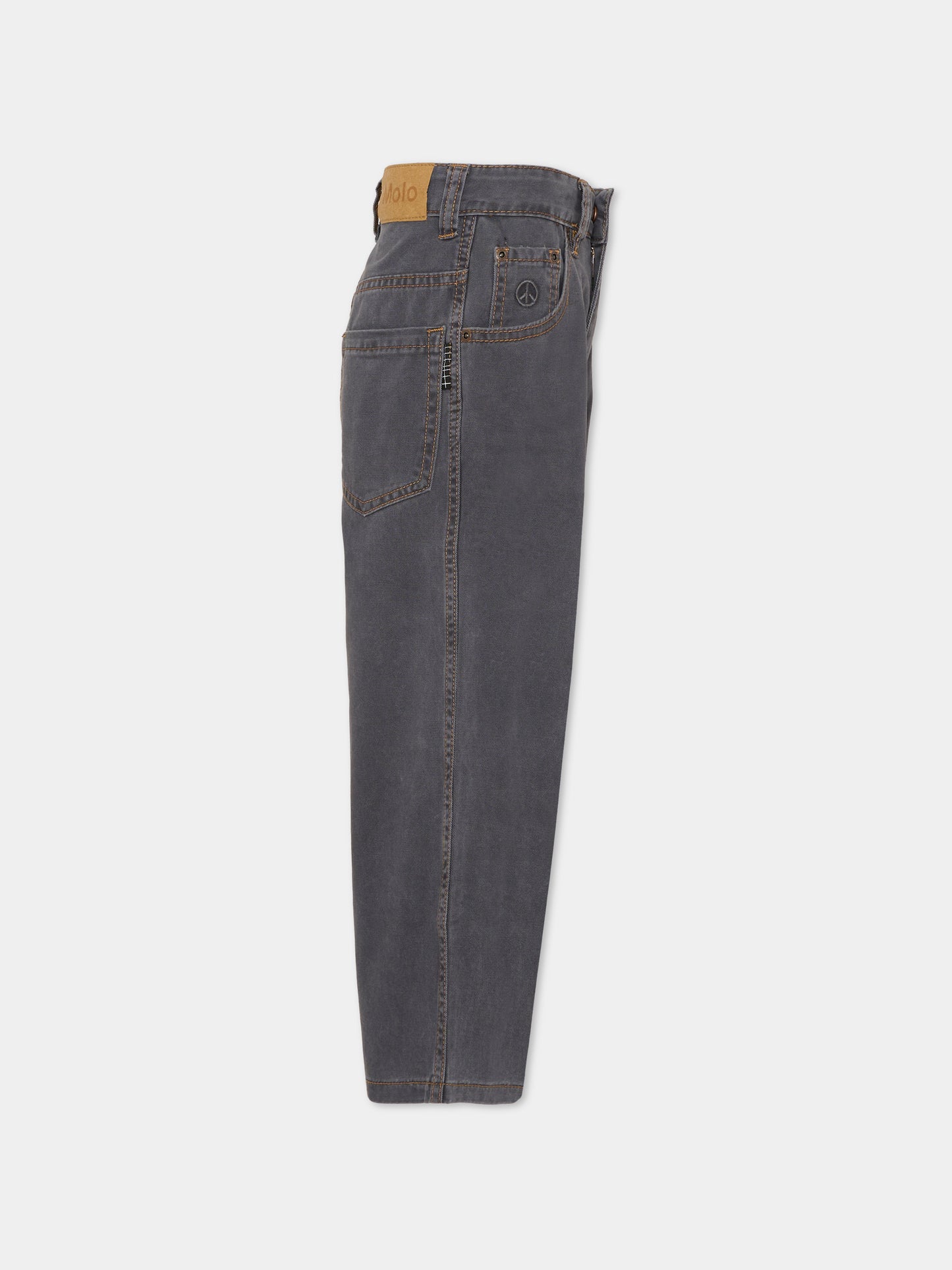 Jeans Aska nero per bambini con simbolo della pace,Molo,6S26I118 5989