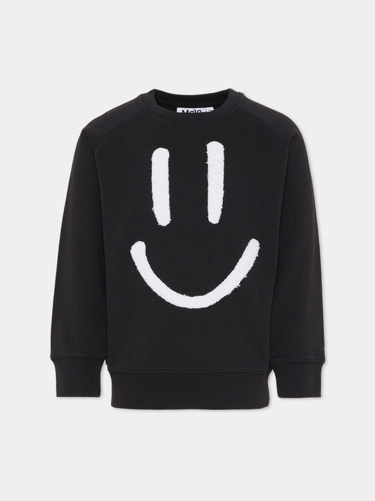 Felpa Mike nera per bambini con smile,Molo,6S26J201 0099