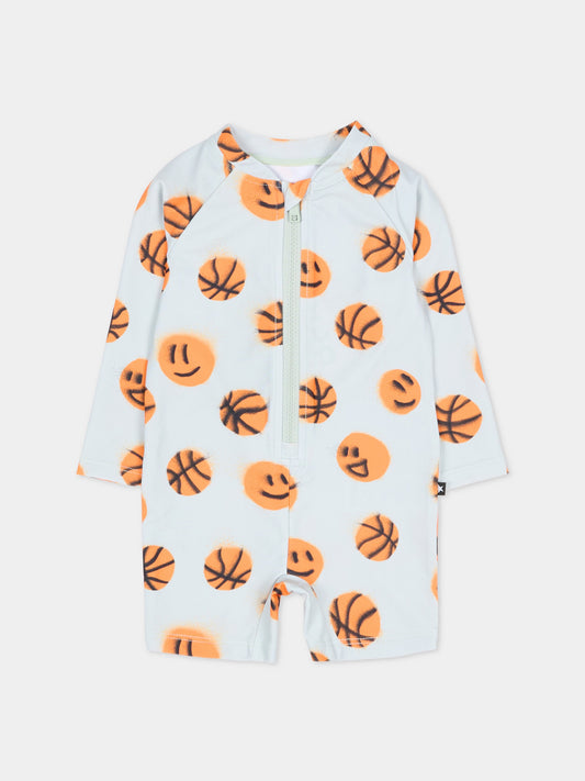 Costume Neka LS Anti UV celeste per neonato con smile,Molo,8S26P528 9532