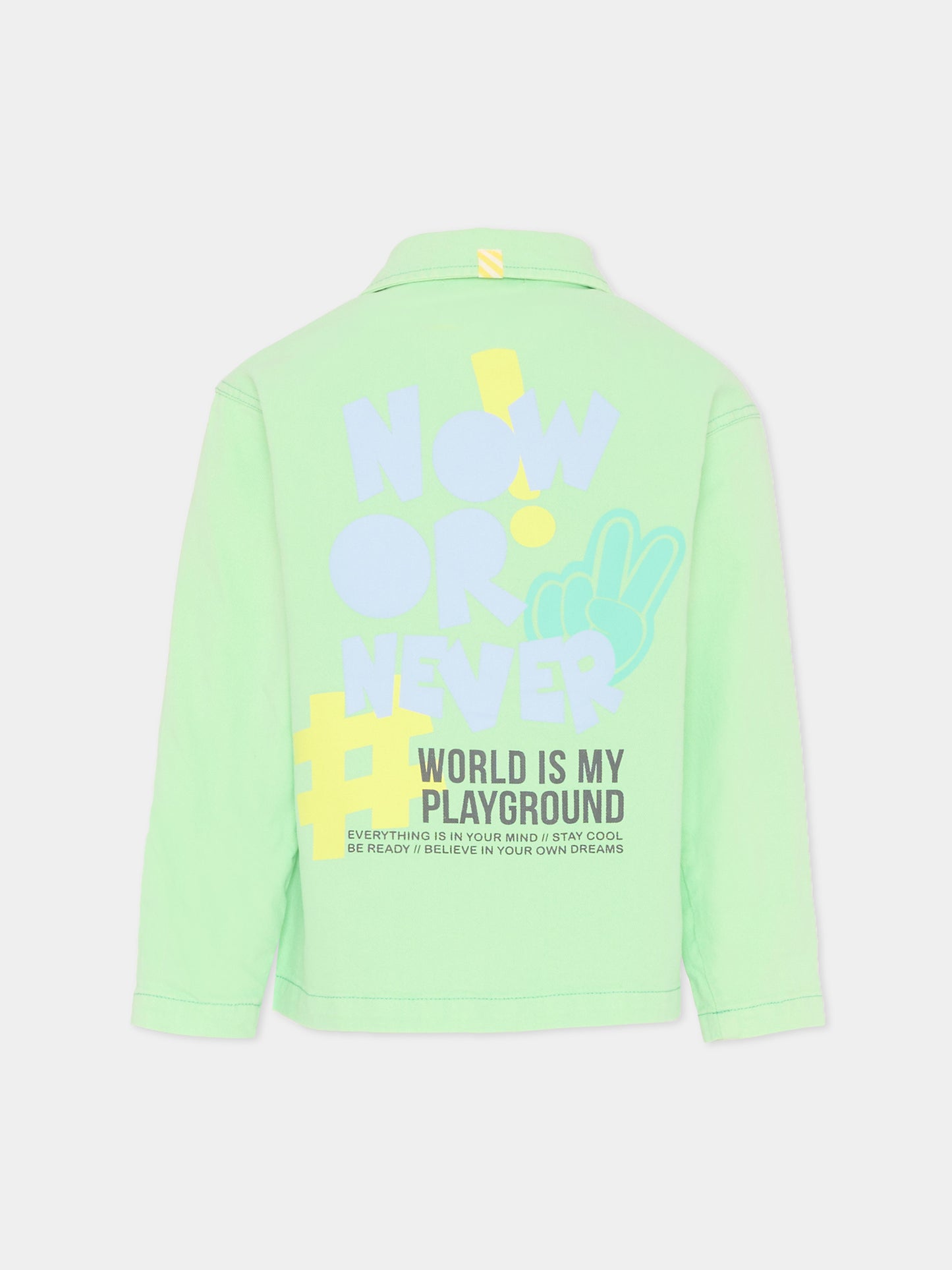 Giubbotto verde per bambino con stampa,Billieblush,U21681 735