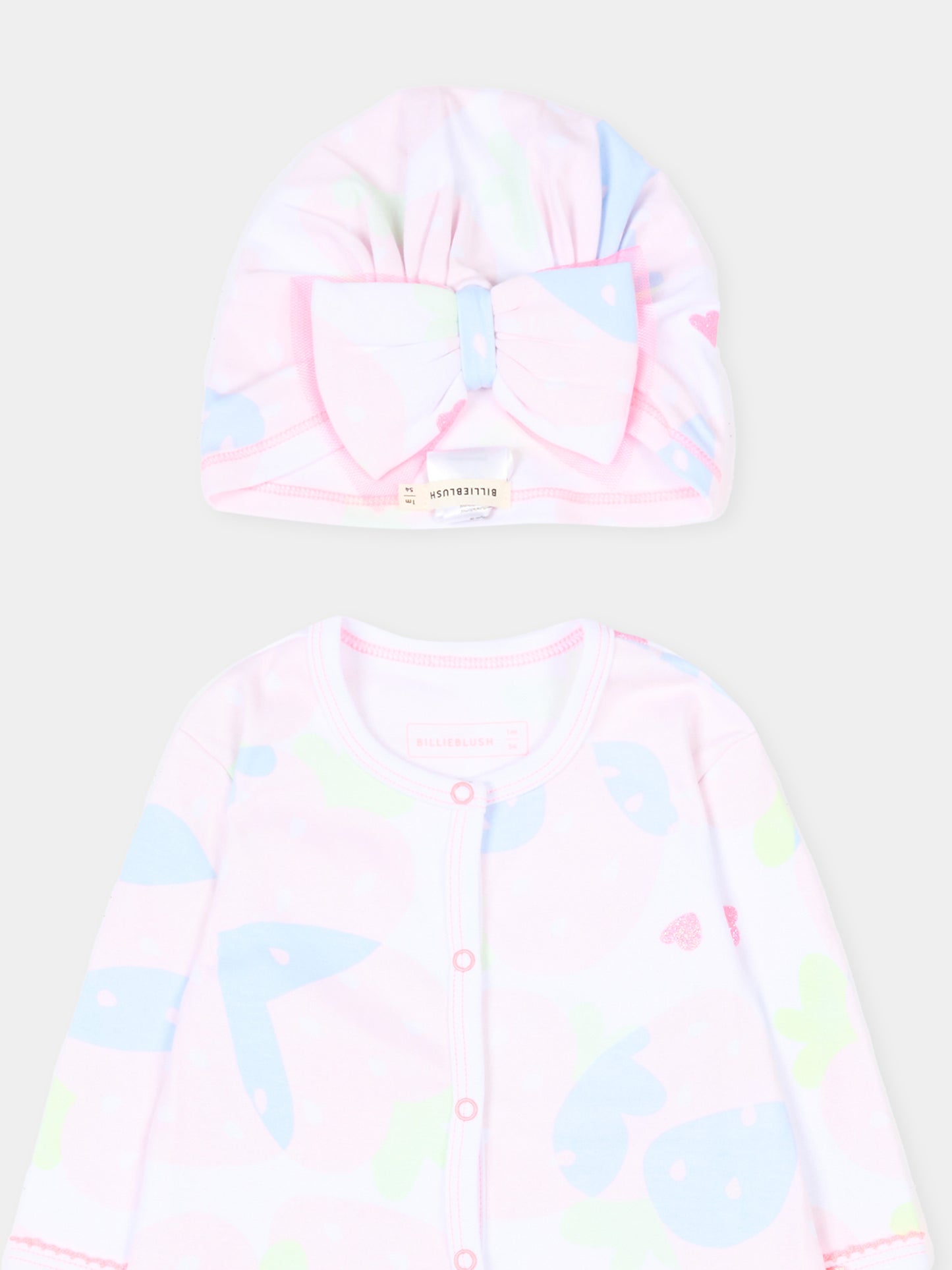 Set tutina multicolor per neonata con stampa fragole,Billieblush,U21806 10P