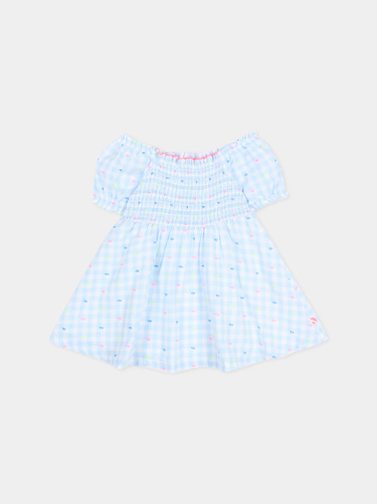 Vestito multicolor vichy per neonata,Billieblush,U21807 V21