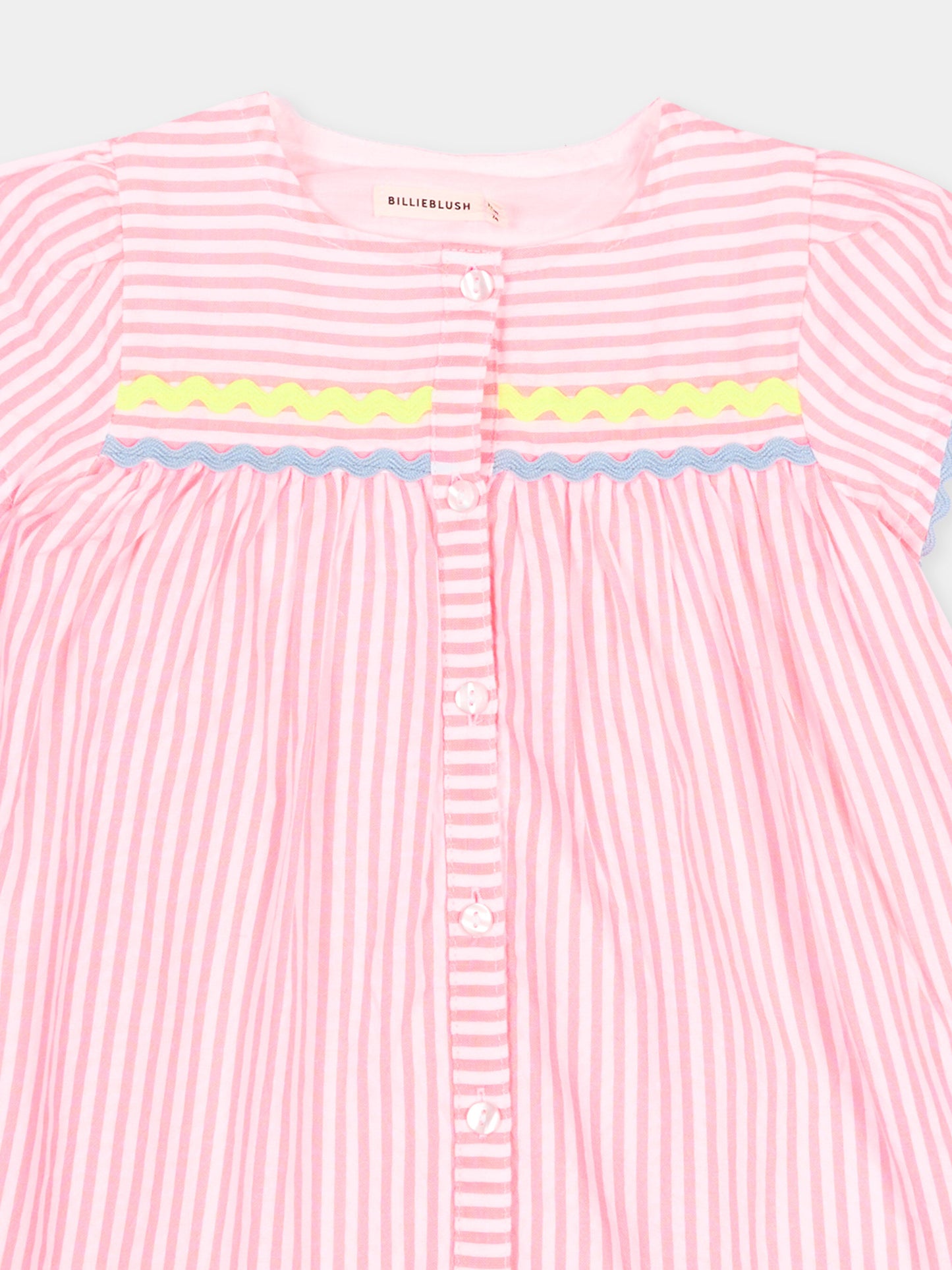 Vestito rosa a righe per neonata,Billieblush,U21810 S21