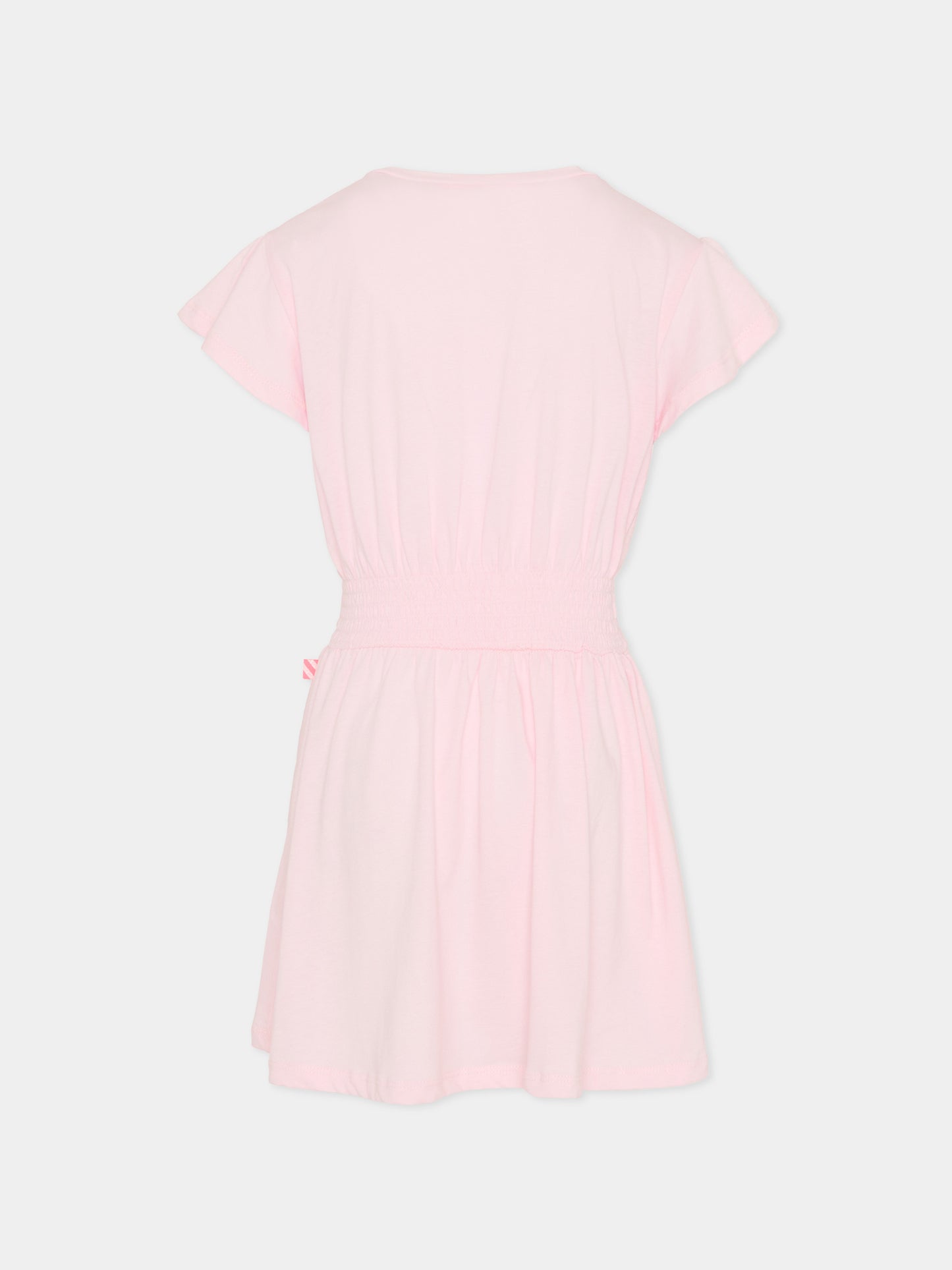 Vestito rosa per bambina con scritta e paillettes,Billieblush,U21828 44L