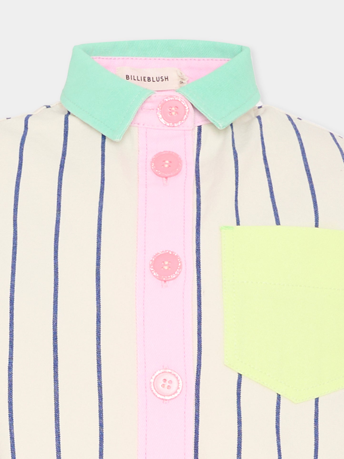 Camicia multicolor per bambina a righe,Billieblush,U21858 N48