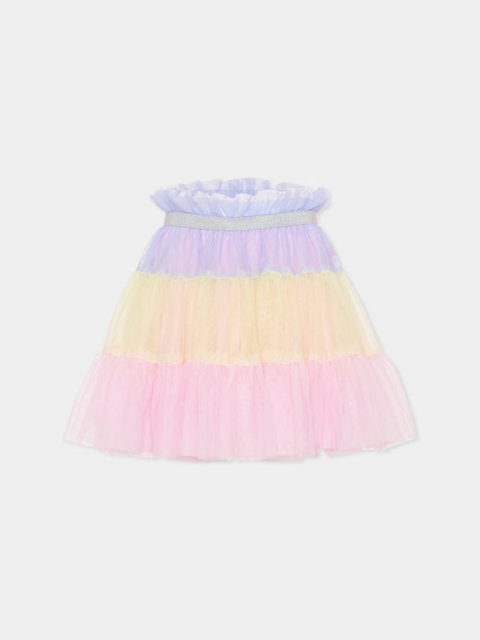 Gonna multicolor per bambina con dettaglio in lurex,Billieblush,U21861 Z41