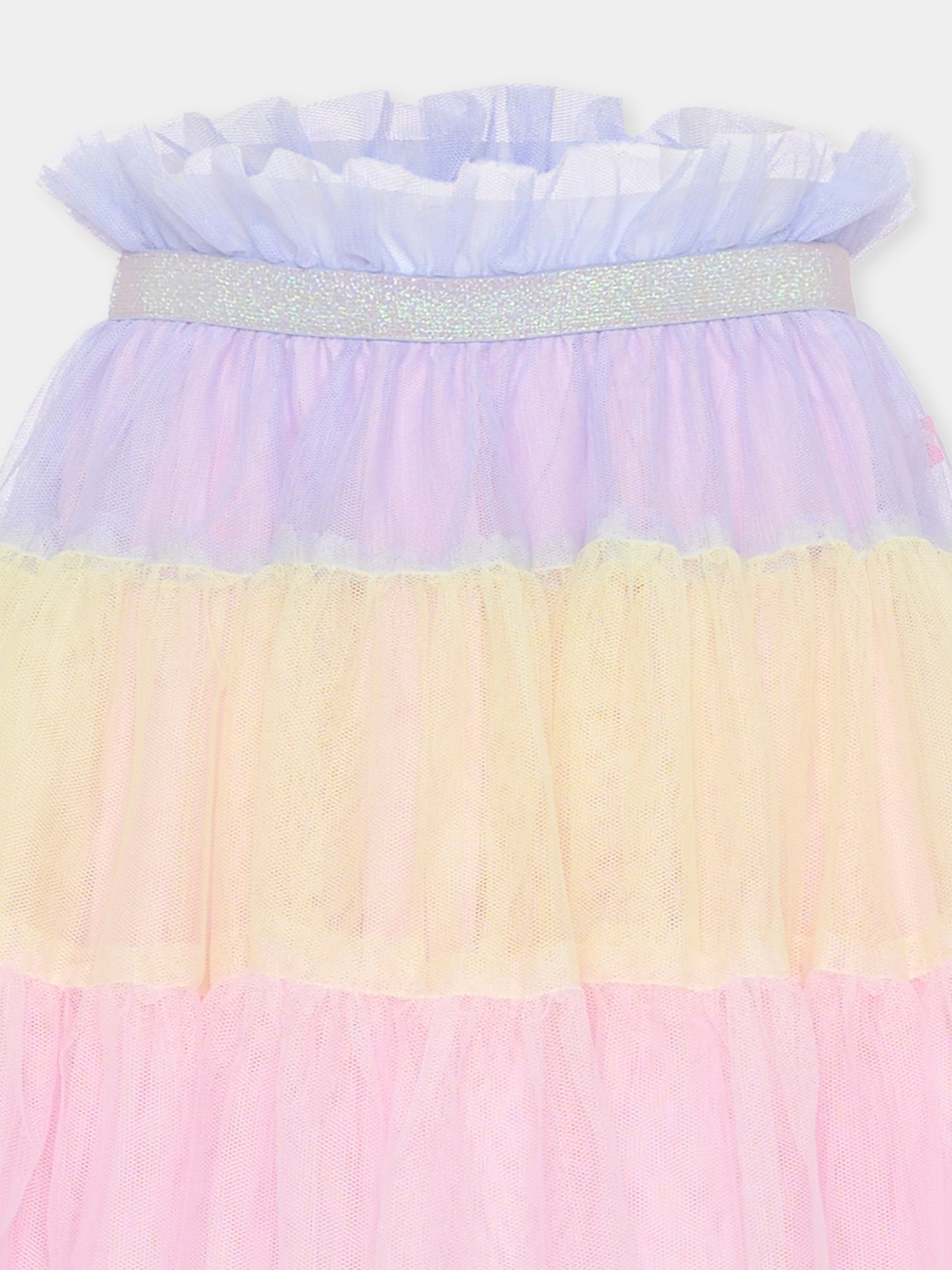 Gonna multicolor per bambina con dettaglio in lurex,Billieblush,U21861 Z41
