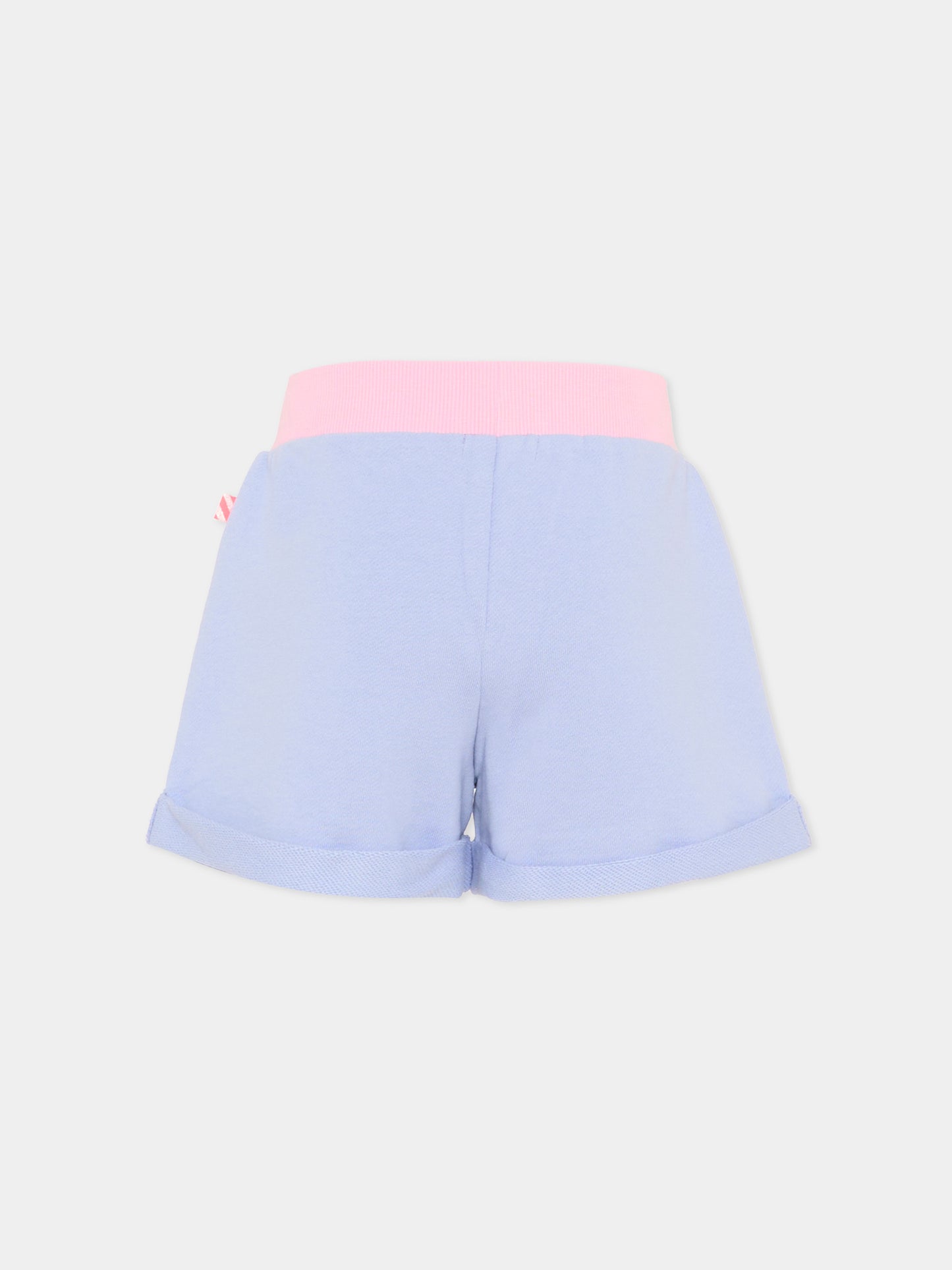 Shorts sportivi lilla per bambina logo,Billieblush,U21892 81S