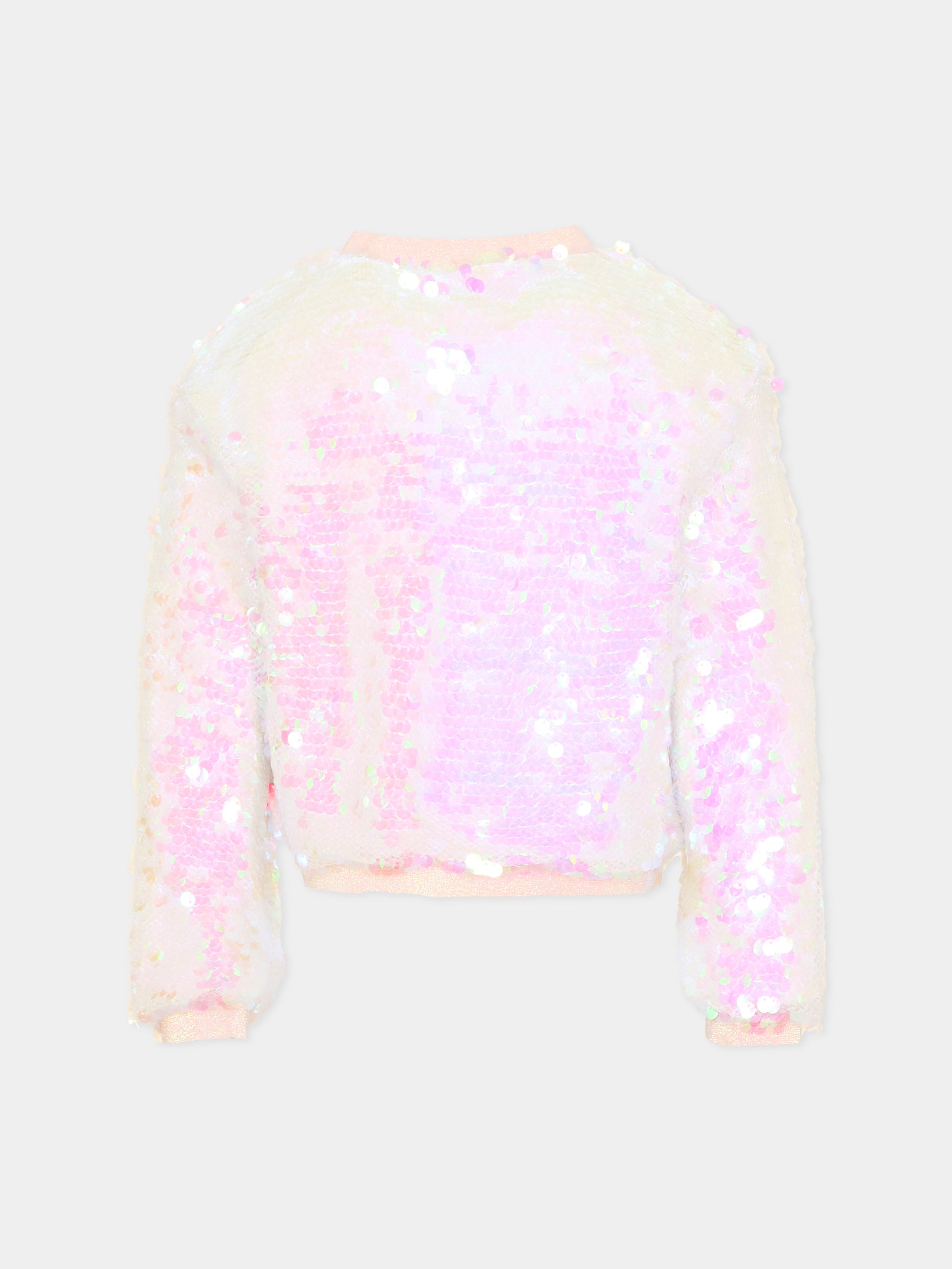 Bomber rosa per bambina con paillettes,Billieblush,U21905 111