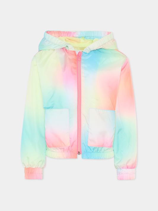 Giacca a vento multicolor per bambina con logo,Billieblush,U21906 Z41