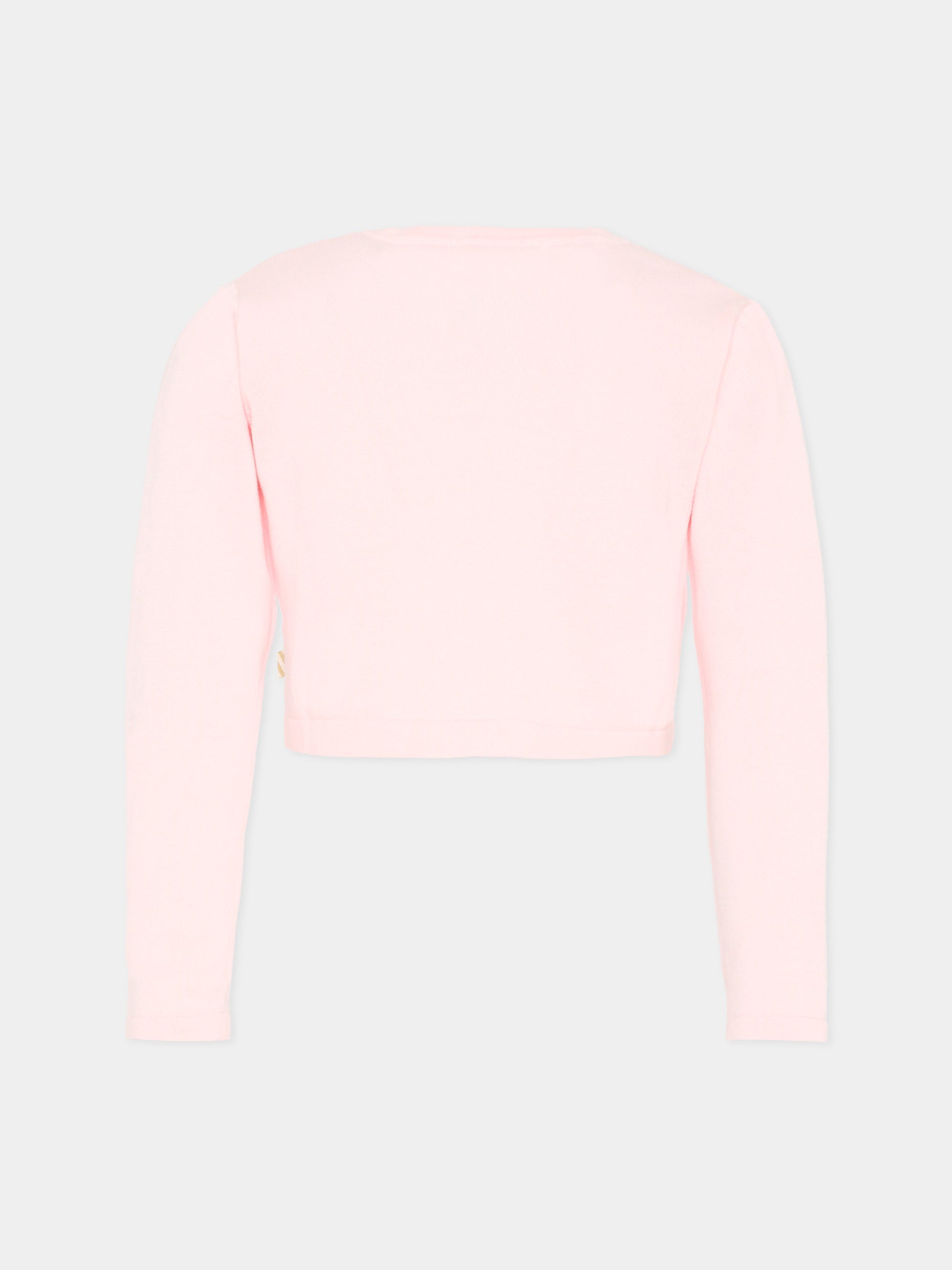 Cardigan rosa per bambina con paillettes,Billieblush,U21913 44L