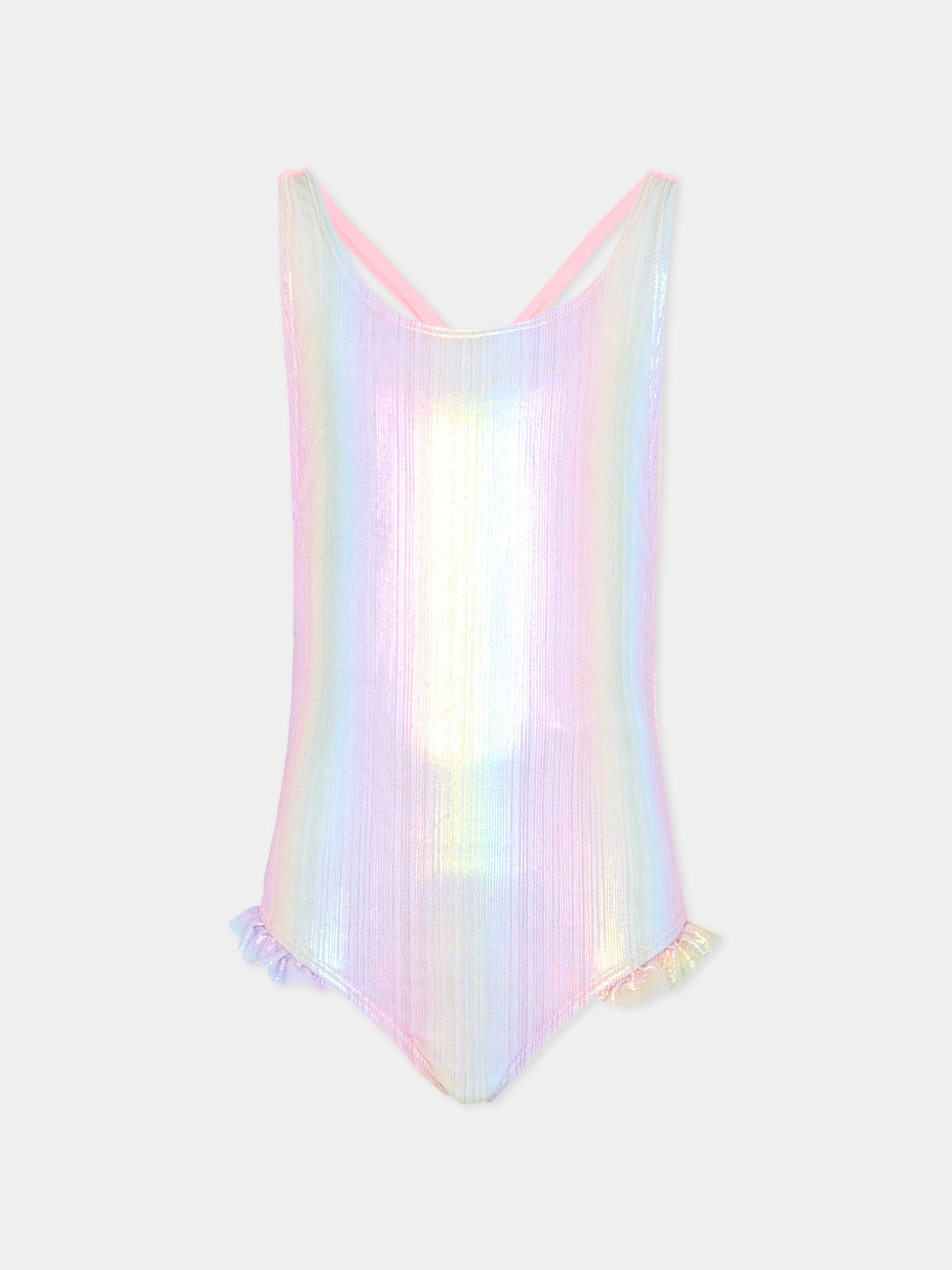 Costume intero multicolor per bambina con fiocco,Billieblush,U21964 Z41