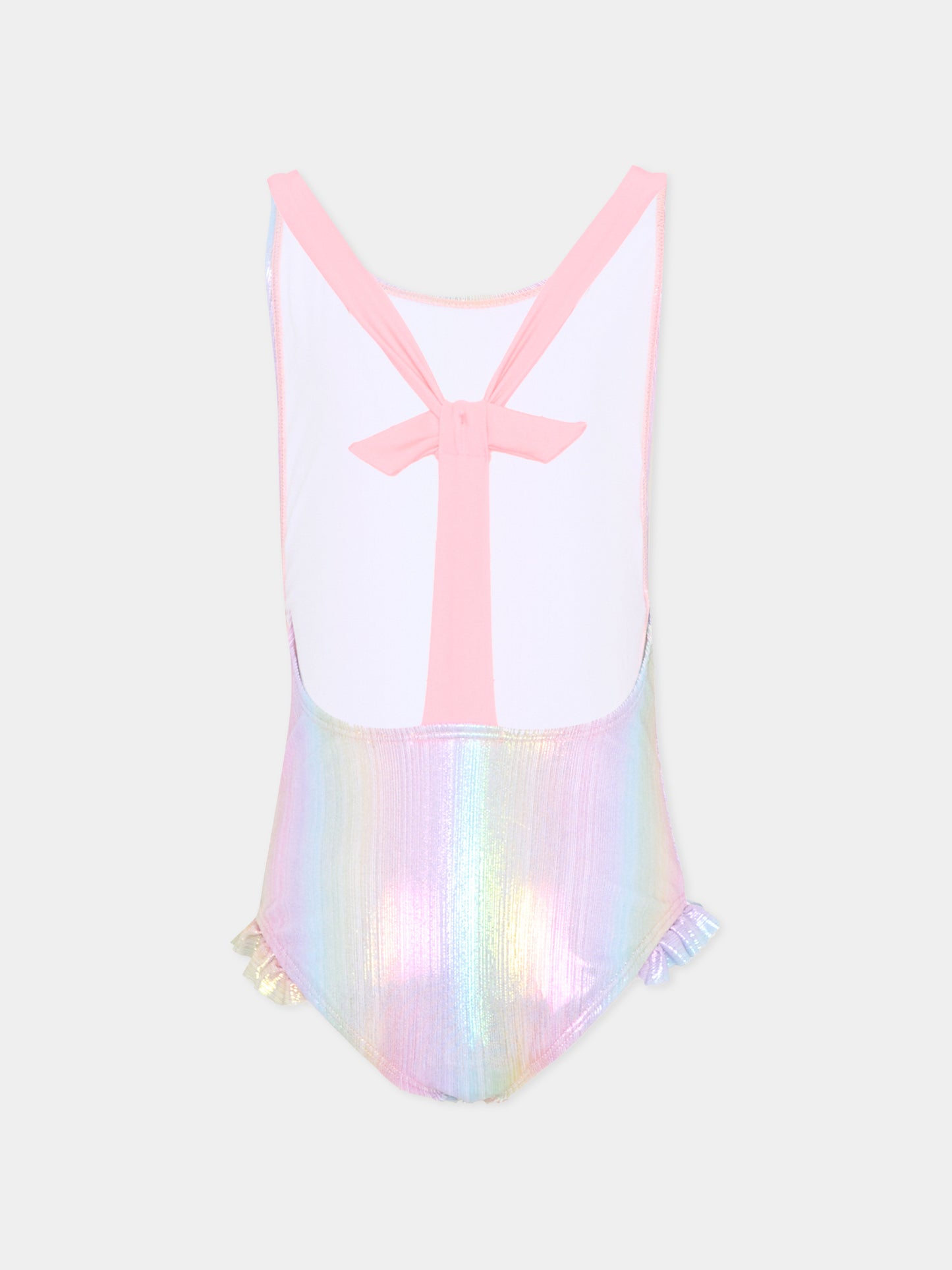 Costume intero multicolor per bambina con fiocco,Billieblush,U21964 Z41