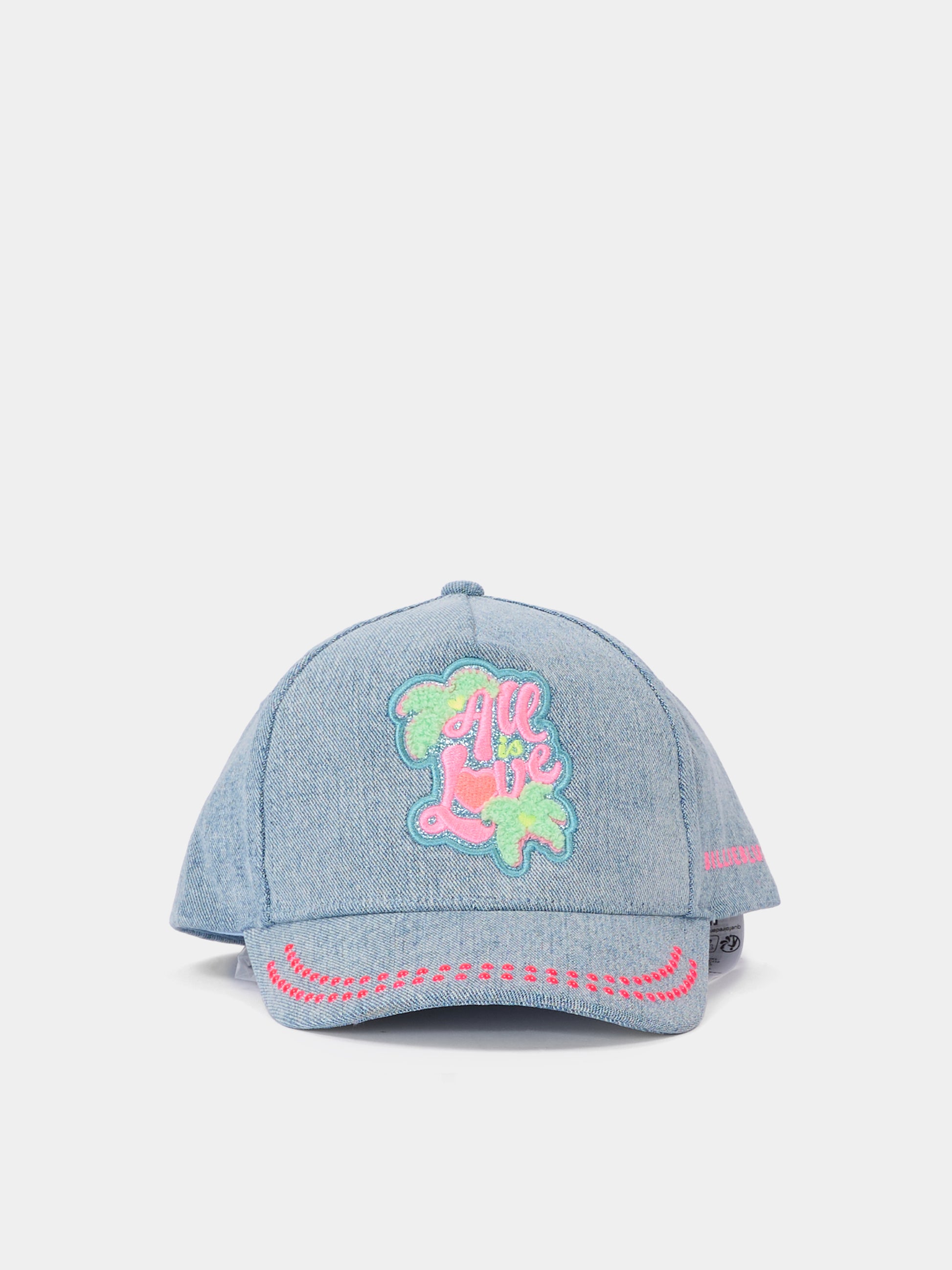 Cappello denim per bambina con ricamo,Billieblush,U22015 Z22