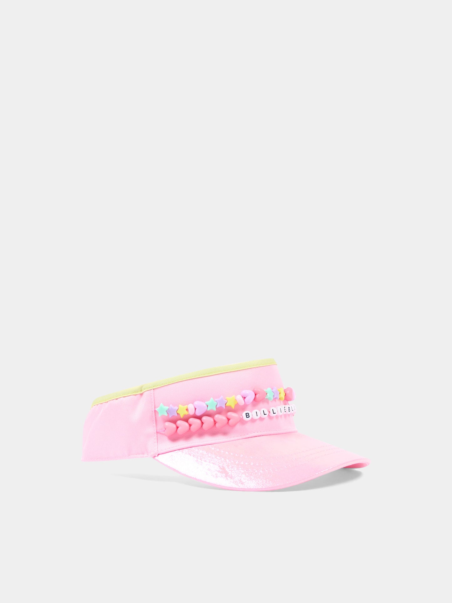 Cappello con visiera rosa per bambina con perline,Billieblush,U22020 46N