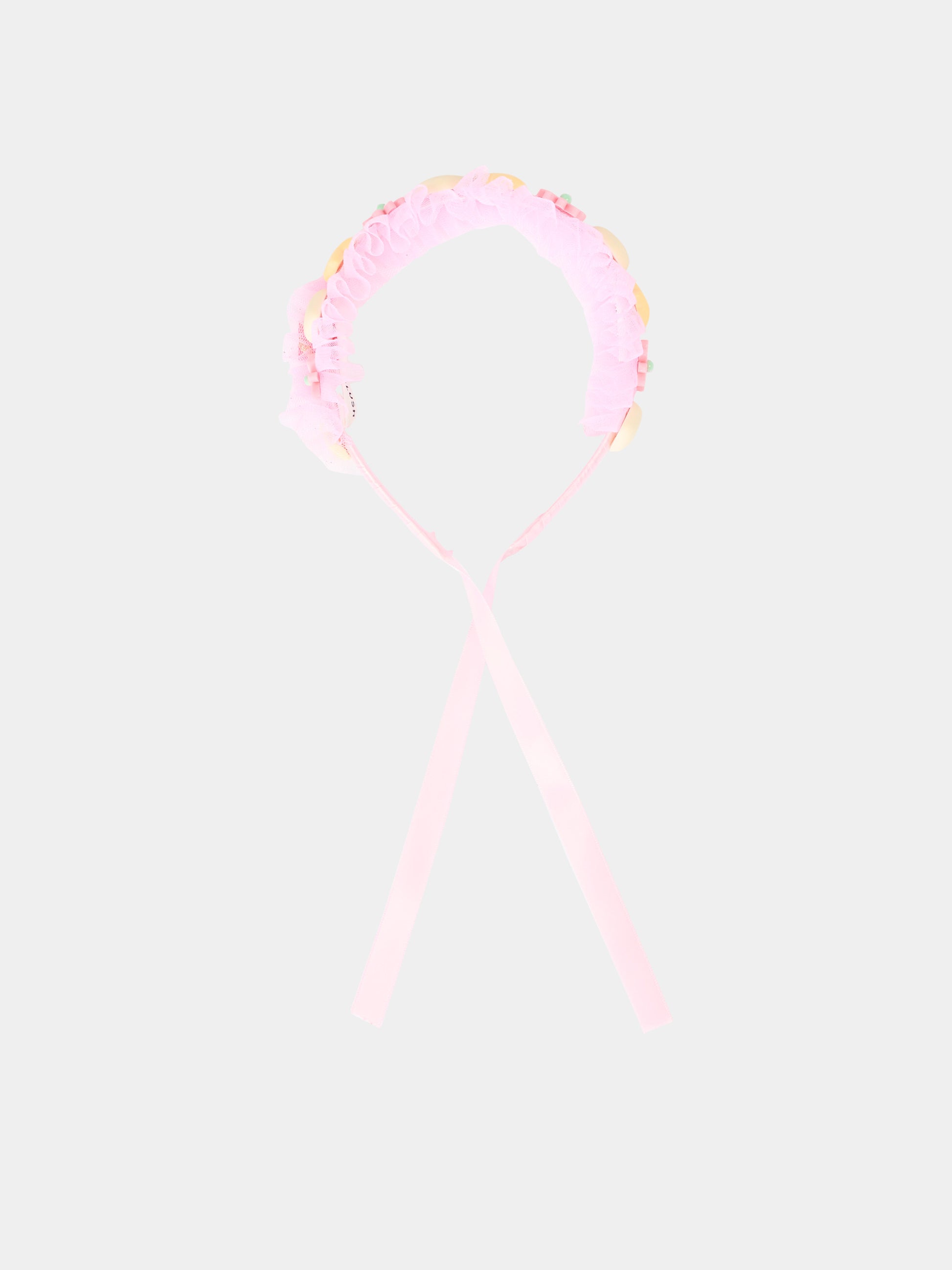 Cerchietto rosa per bambina con applicazioni,Billieblush,U22056 44L