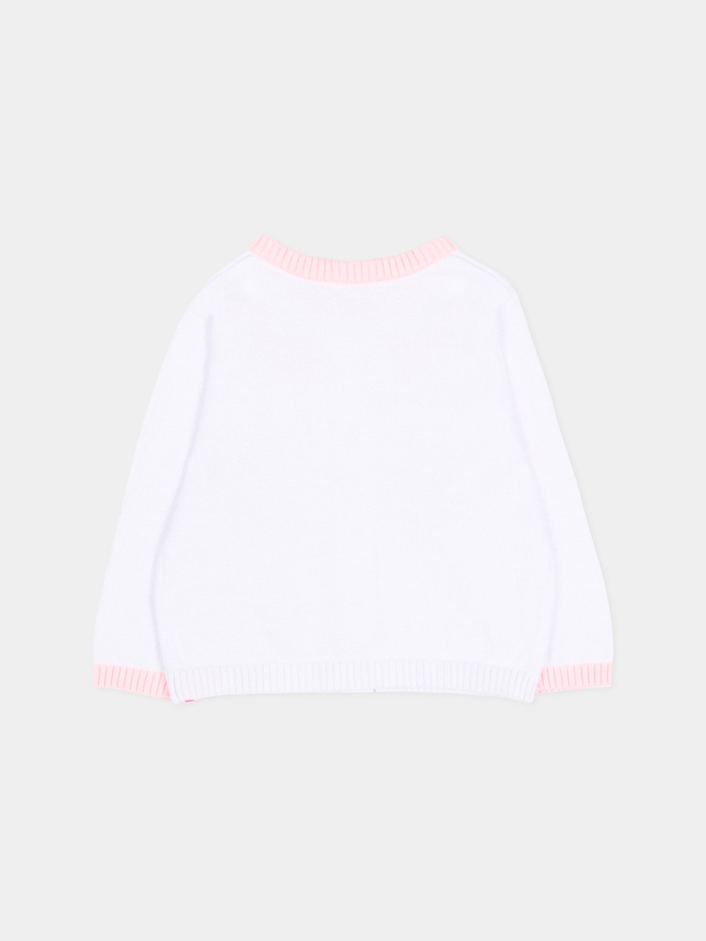 Cardigan bianco per neonata con fragole,Billieblush,U22113 10P