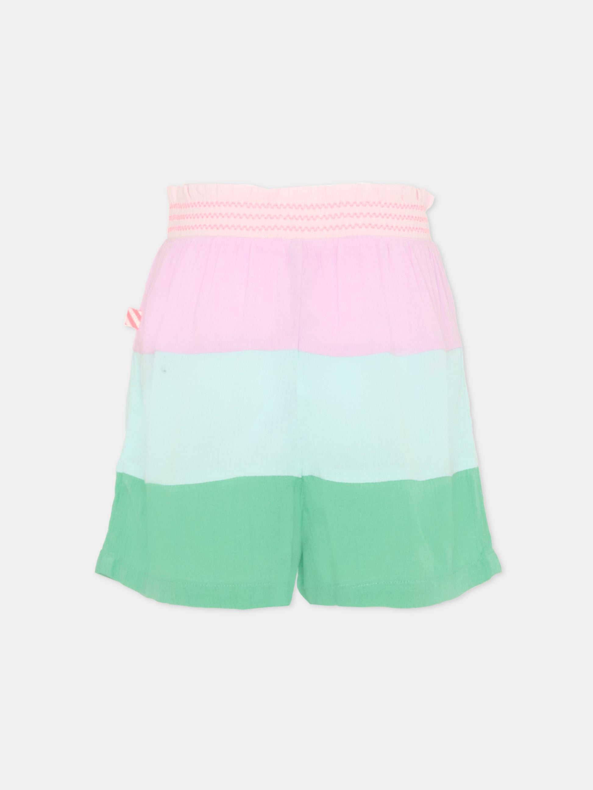 Shorts multicolor per bambina a righe,Billieblush,U22182 Z41