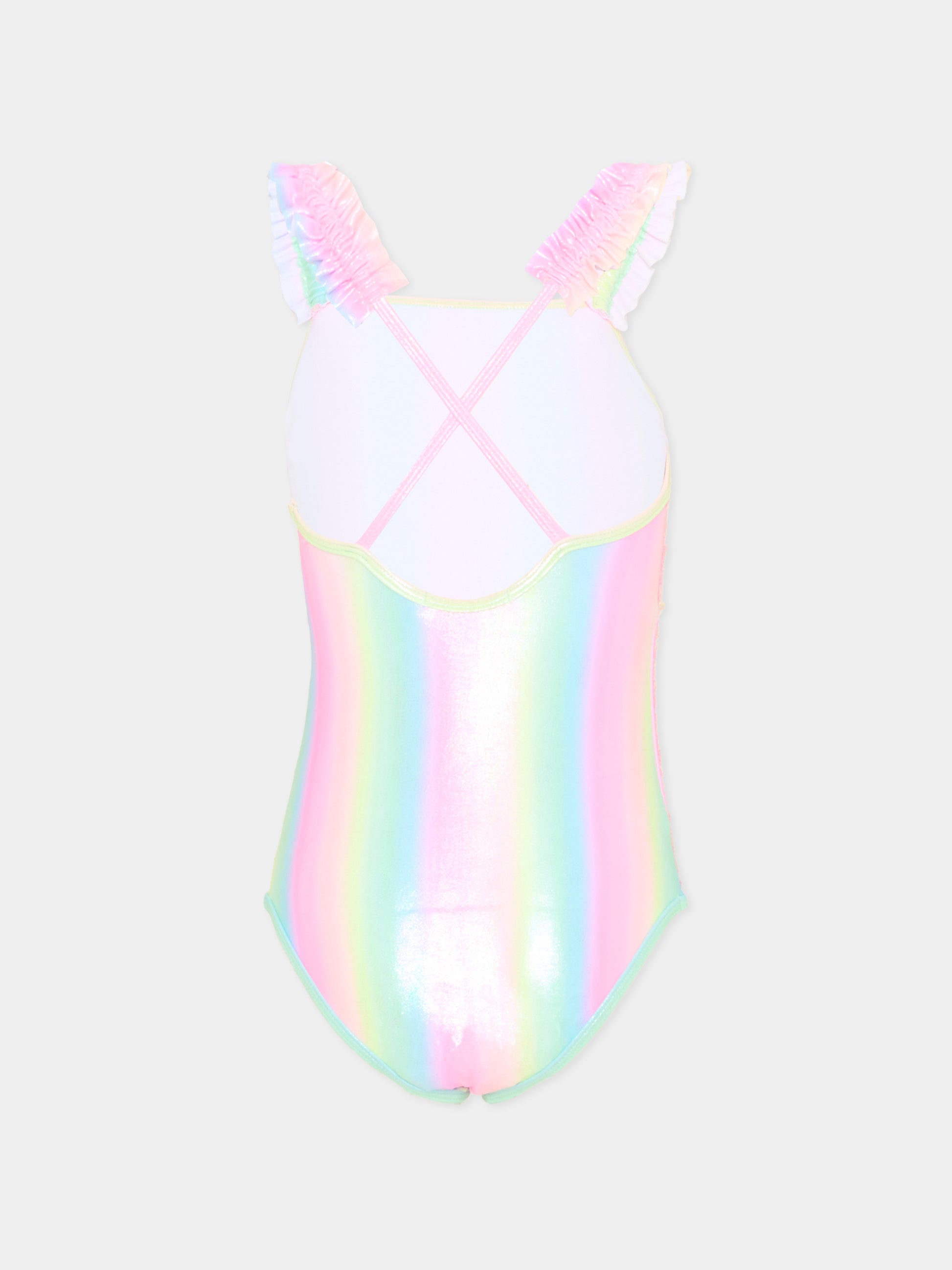 Costume intero multicolor per bambina con paillettes,Billieblush,U22200 Z41