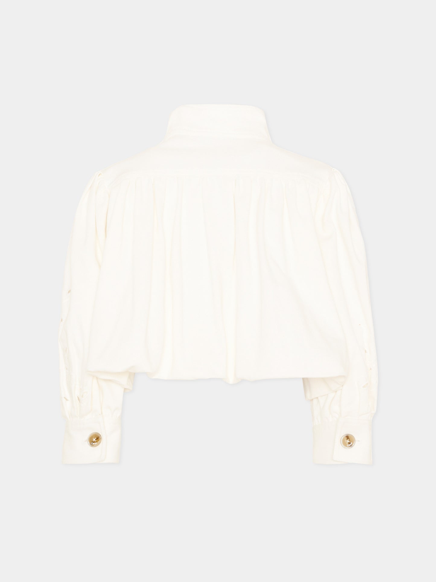 Giubbotto bianco per bambina ricamato,Chloé Kids,C20837 117