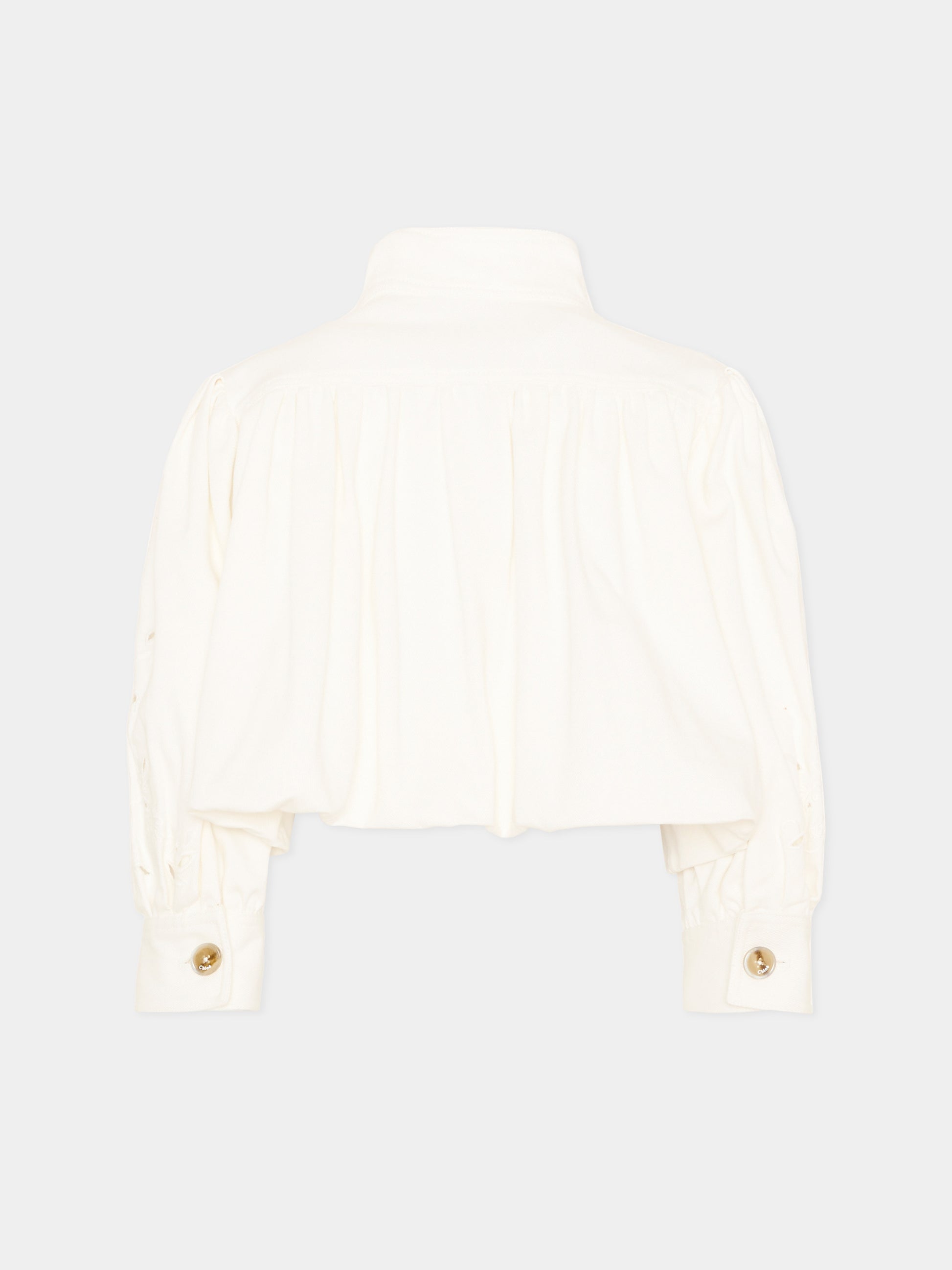Giubbotto bianco per bambina ricamato,Chloé Kids,C20837 117