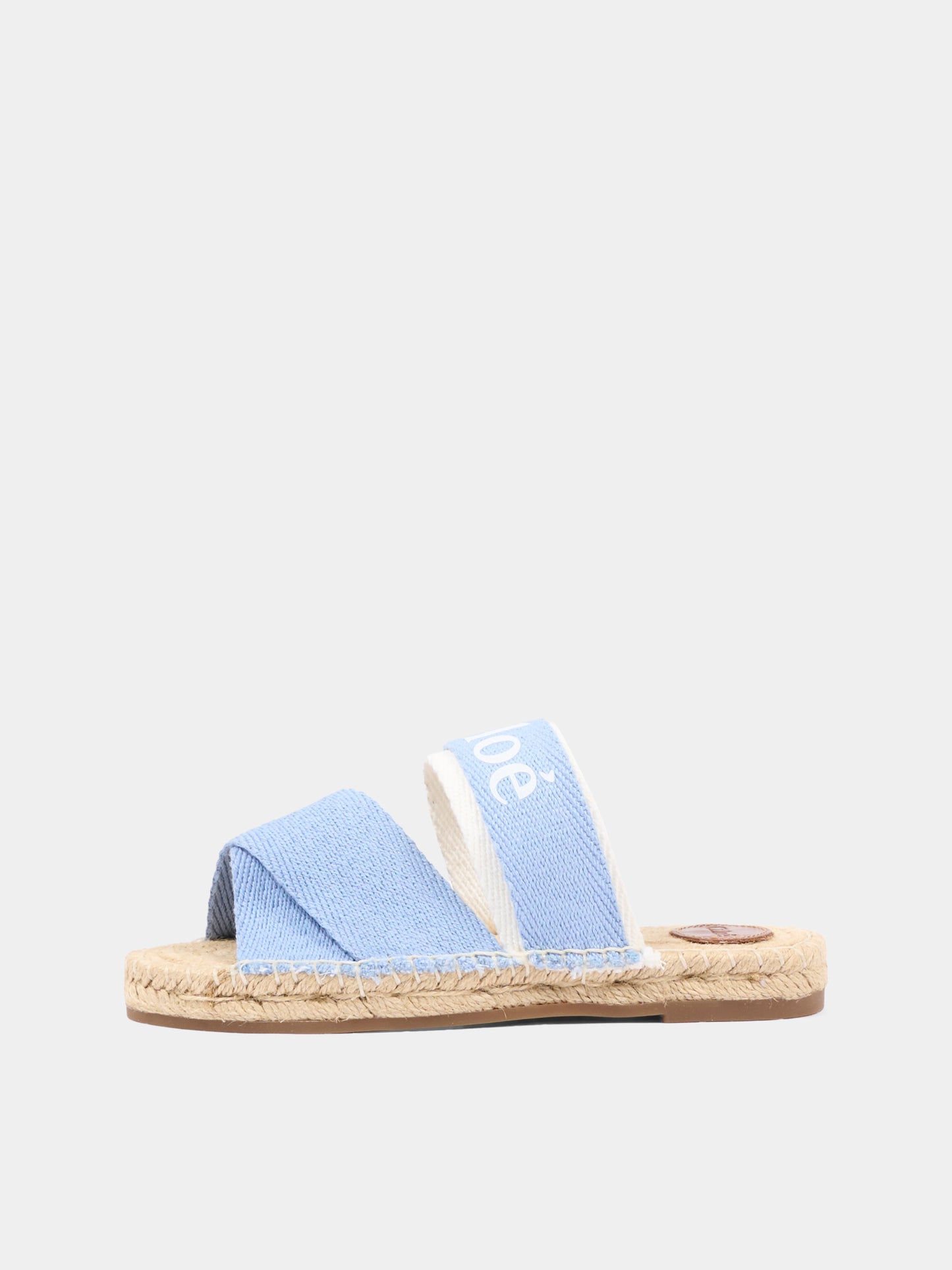 Ciabatte celesti per bambina con logo,Chloé Kids,C20885 Z10