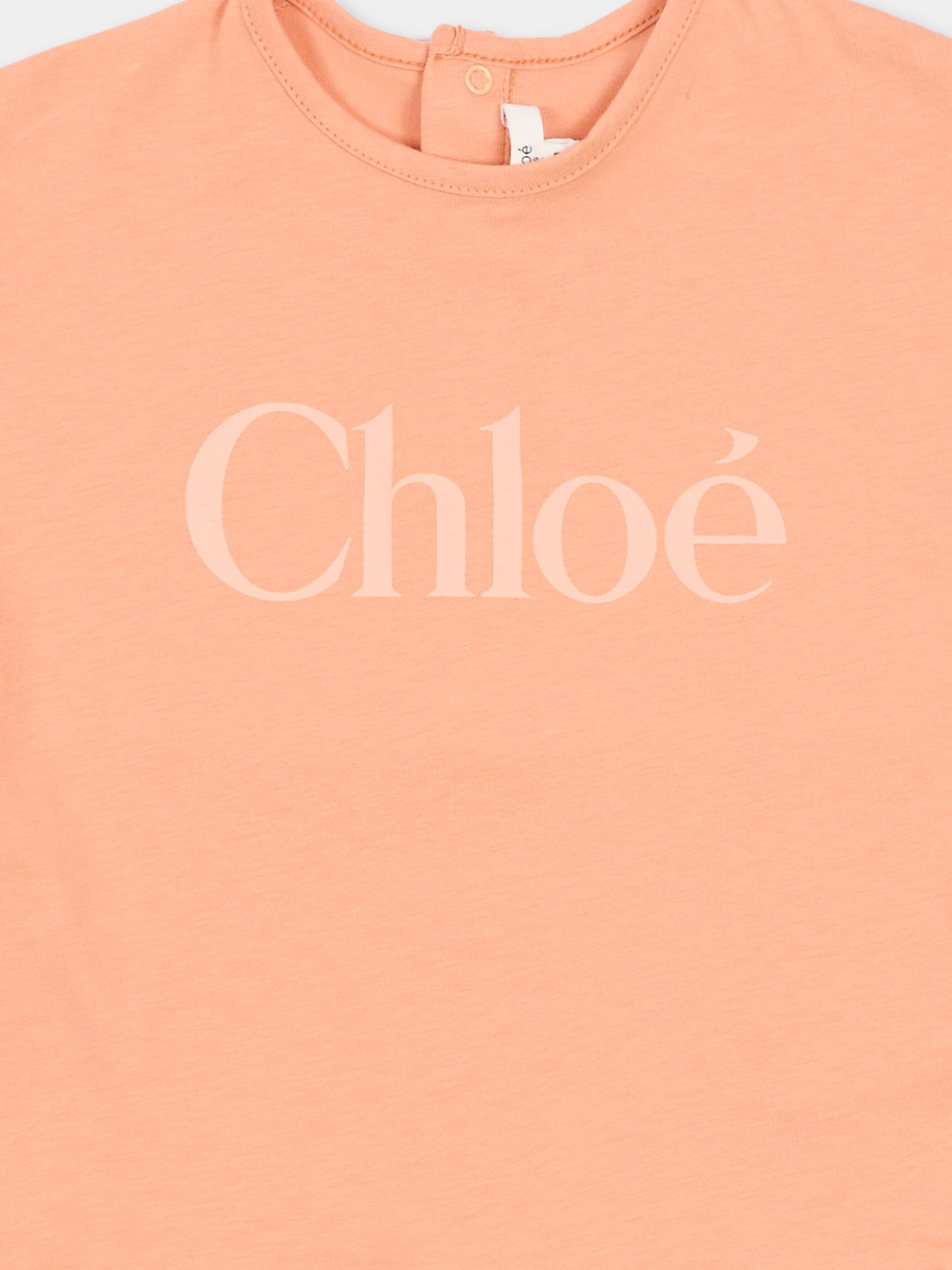 Vestito arancione per neonata con logo,Chloé Kids,C20896 43A