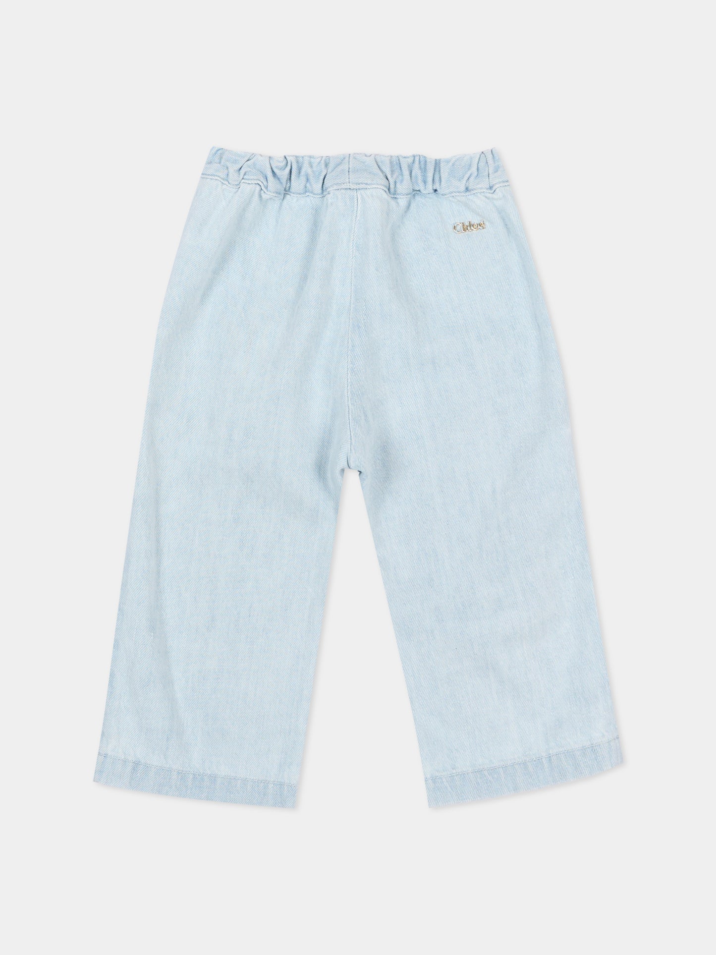 Jeans denim per neonata con ricami,Chloé Kids,C20905 Z04