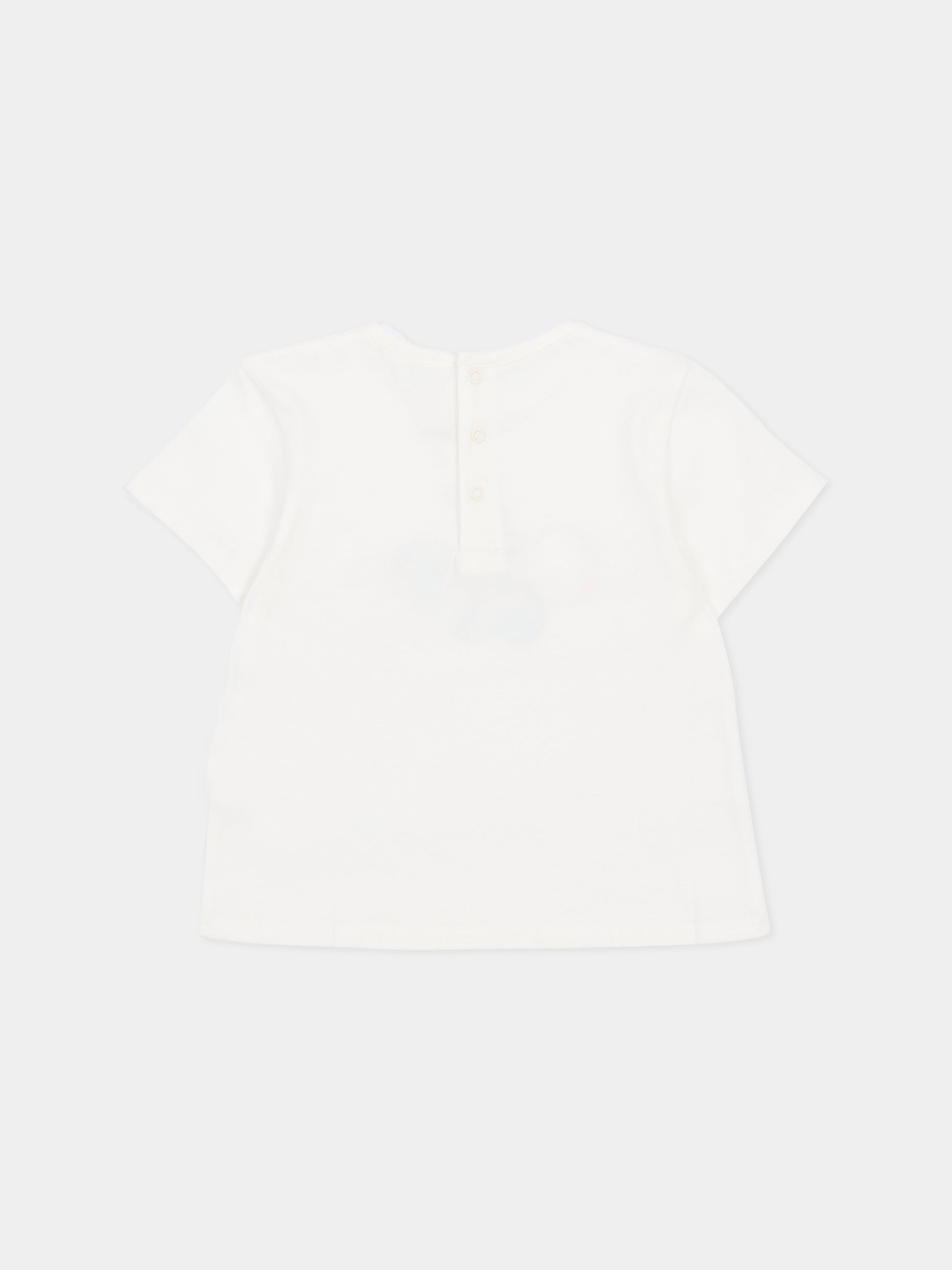 T-shirt avorio per neonata con conchiglie,Chloé Kids,C20912 117