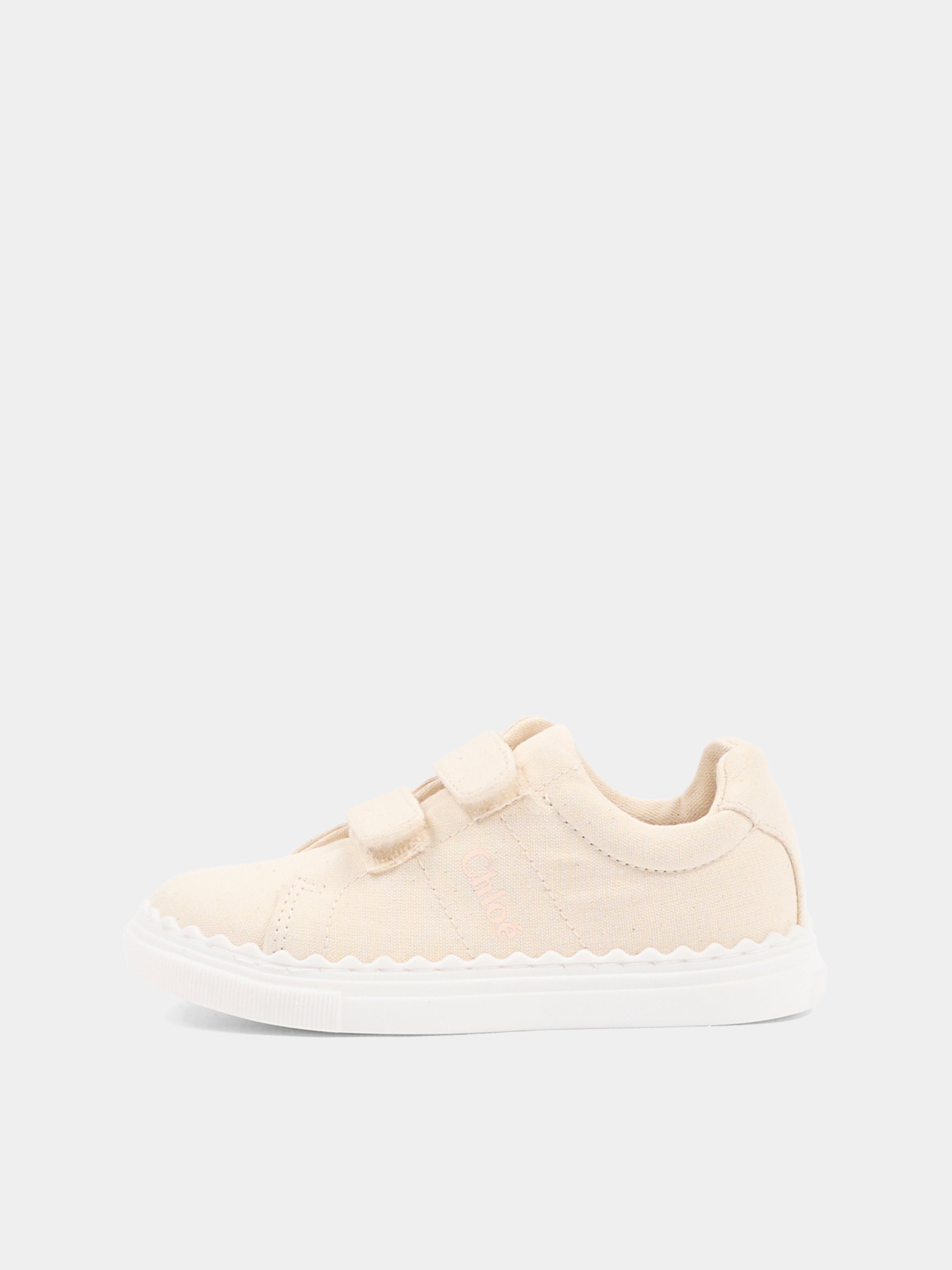 Sneakers beige per bambina con logo,Chloé Kids,C20918 117